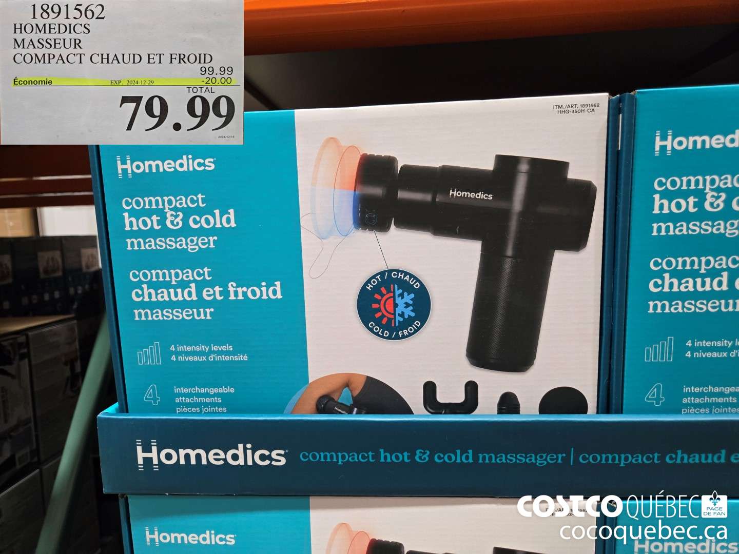 1891562 HOMEDICS MASSEUR COMPACT CHAUD ET FROID  ($20.00 INSTANT SAVINGS EXPIRES ON 2024-12-29) $79.99