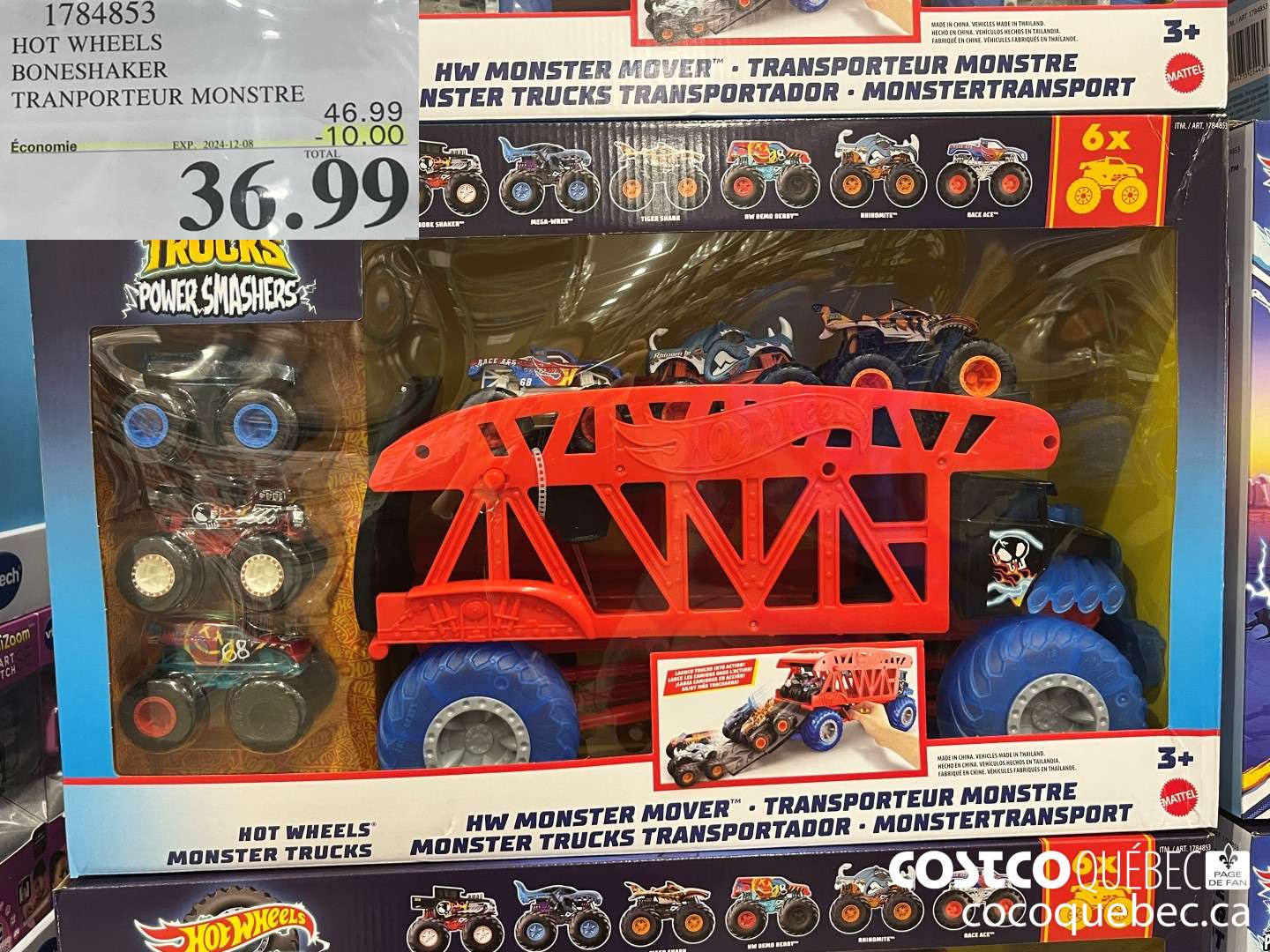 1784853 HOT WHEELS BONESHAKER TRANSPORTEUR MONSTRE  ($10.00 INSTANT SAVINGS EXPIRES ON 2024-12-08) $36.99