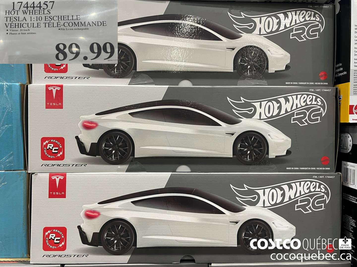 1744457 HOT WHEELS TESLA 1:10 ESCHELLE CULE TELE COMMANDE  $89.99