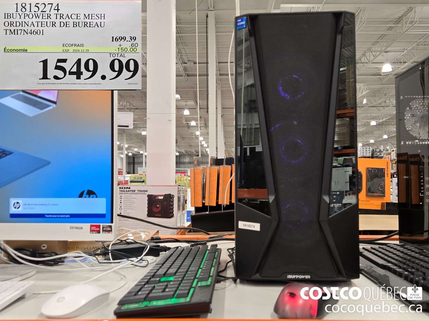 1815274 IBUYPOWER TRACE MESH ORDINATEUR DE BUREAU  ($150.00 INSTANT SAVINGS EXPIRES ON 2024-12-29) $1549.99