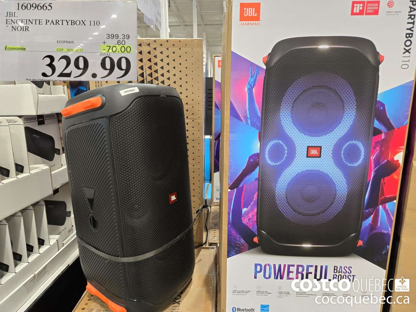 1609665 JBL ENCEINTE PARTYBOX 110 NOIR  ($70.00 INSTANT SAVINGS EXPIRES ON 2024-12-13) $329.99