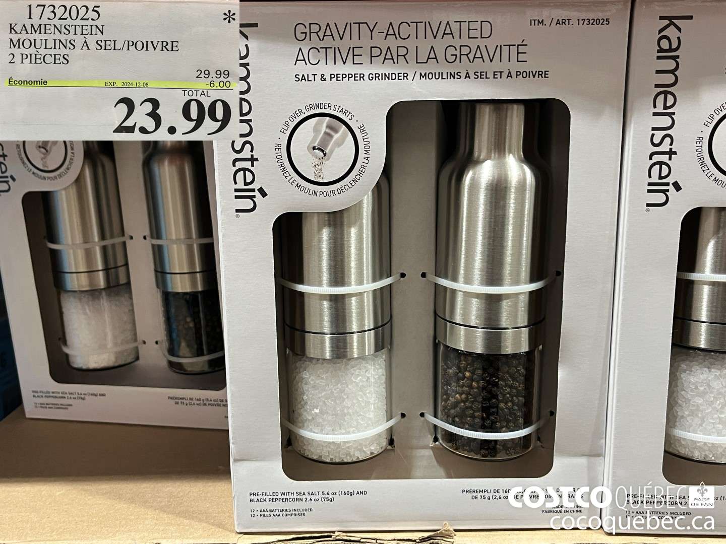 1732025 KAMENSTEIN MOULINS A SEL/POIVRE 2 PIECES  ($6.00 INSTANT SAVINGS EXPIRES ON 2024-12-08) $23.99