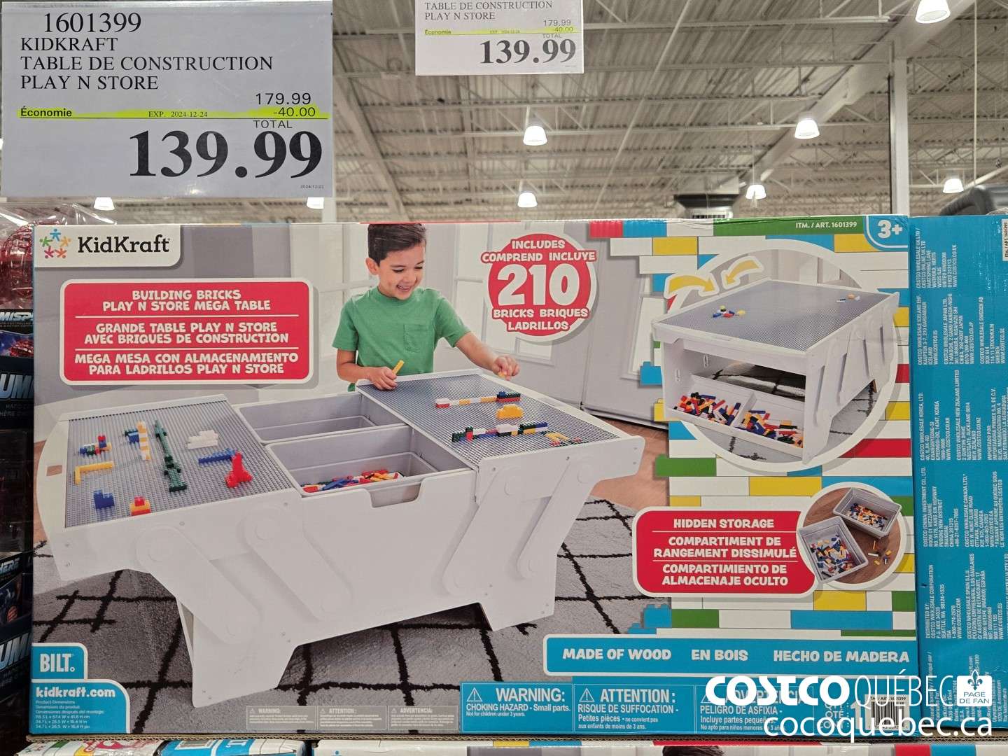 1601399 KIDKRAFT TABLE DE CONSTRUCTION PLAY N STORE ($40.00 INSTANT SAVINGS EXPIRES ON 2024-12-24) $139.99