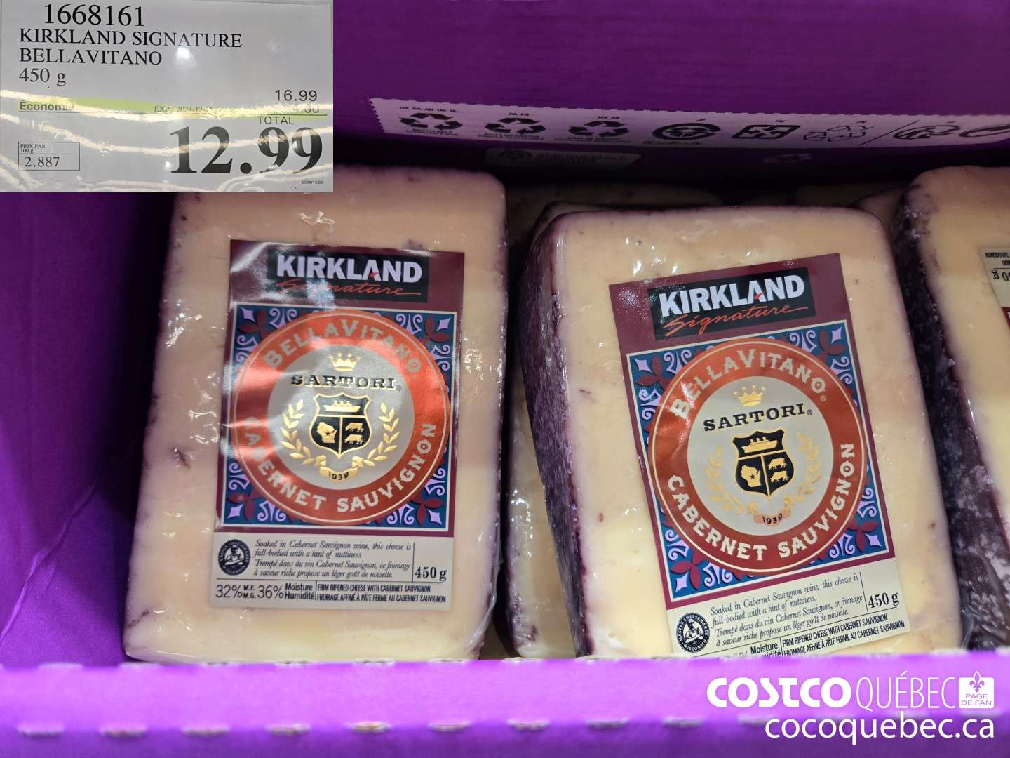 1668161 KIRKLAND SIGNATURE BELLAVITANO 450 g  ($4.00 INSTANT SAVINGS EXPIRES ON 2024-11-10) $12.99