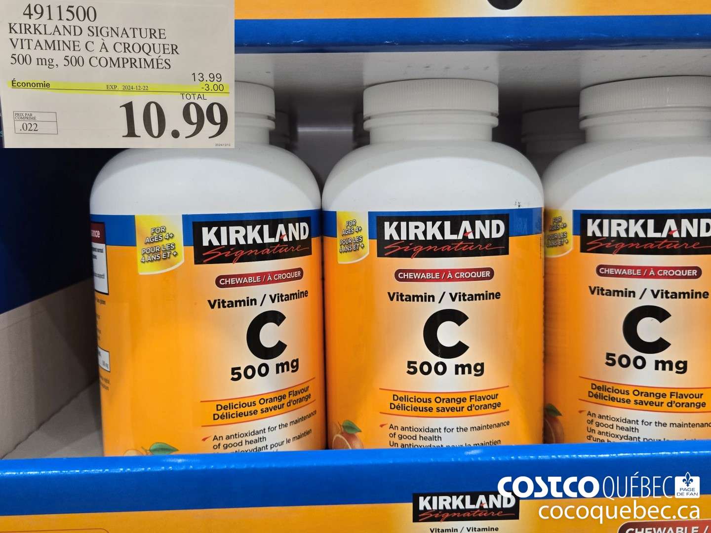 4911500 KIRKLAND SIGNATURE VITAMIN C ($3.00 INSTANT SAVINGS EXPIRES ON 2024-12-22) $10.99