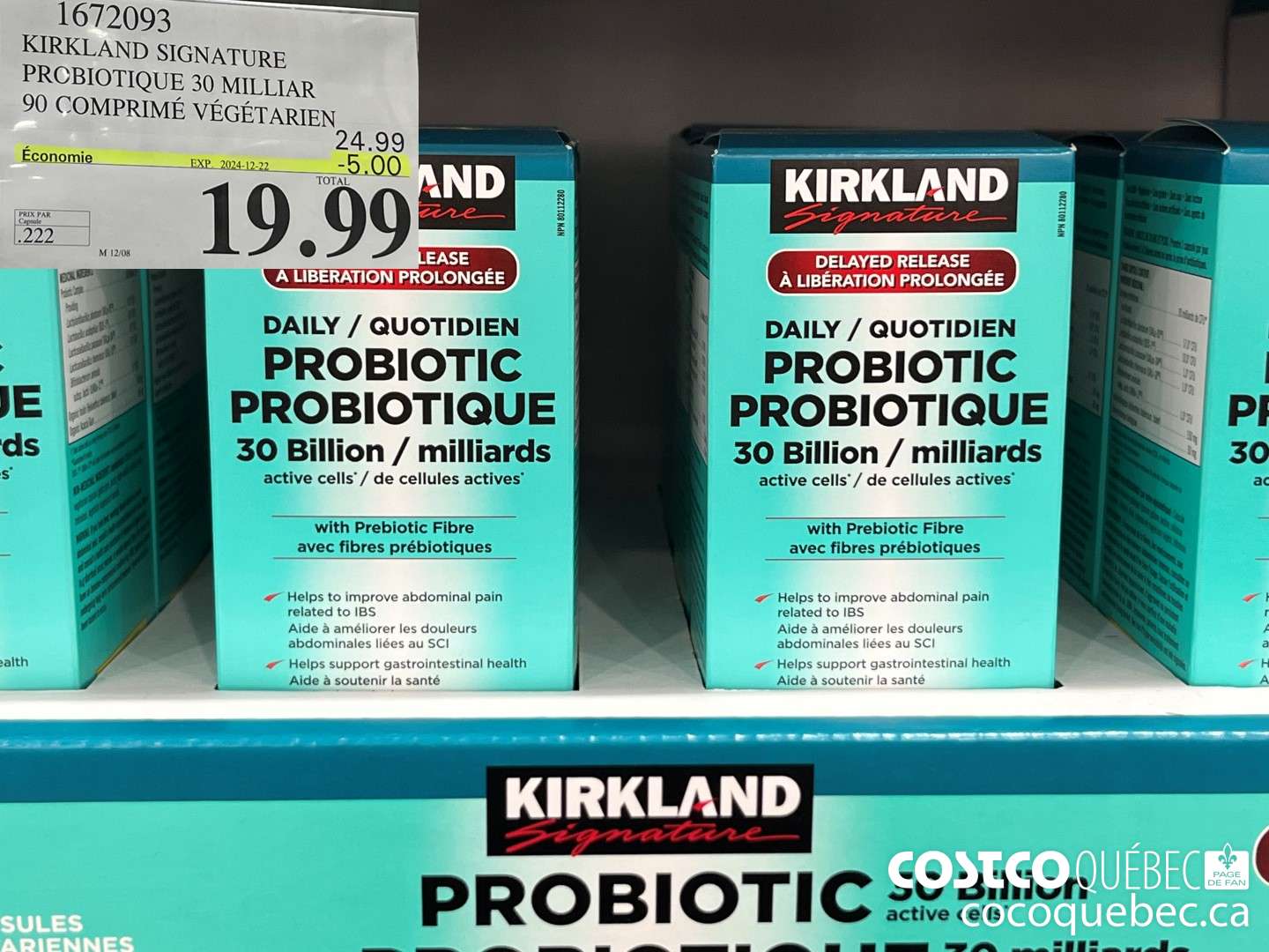 1672093 KIRKLAND SIGNATURE PROBIOTIQUE ($5.00 INSTANT SAVINGS EXPIRES ON 2024-12-22) $19.99