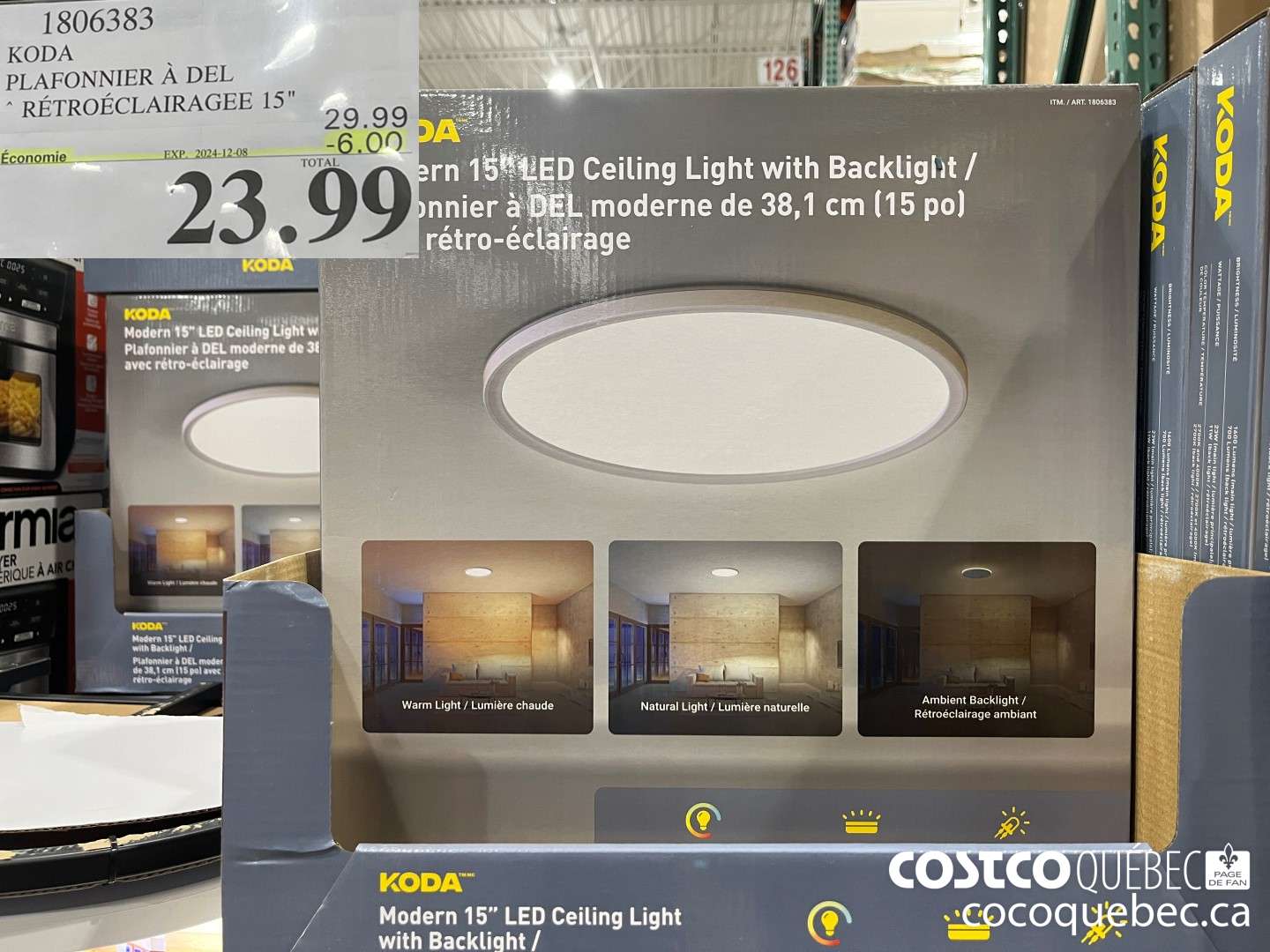 1806383 KODA PLAFONNIER A DEL  ($6.00 INSTANT SAVINGS EXPIRES ON 2024-12-08) $23.99