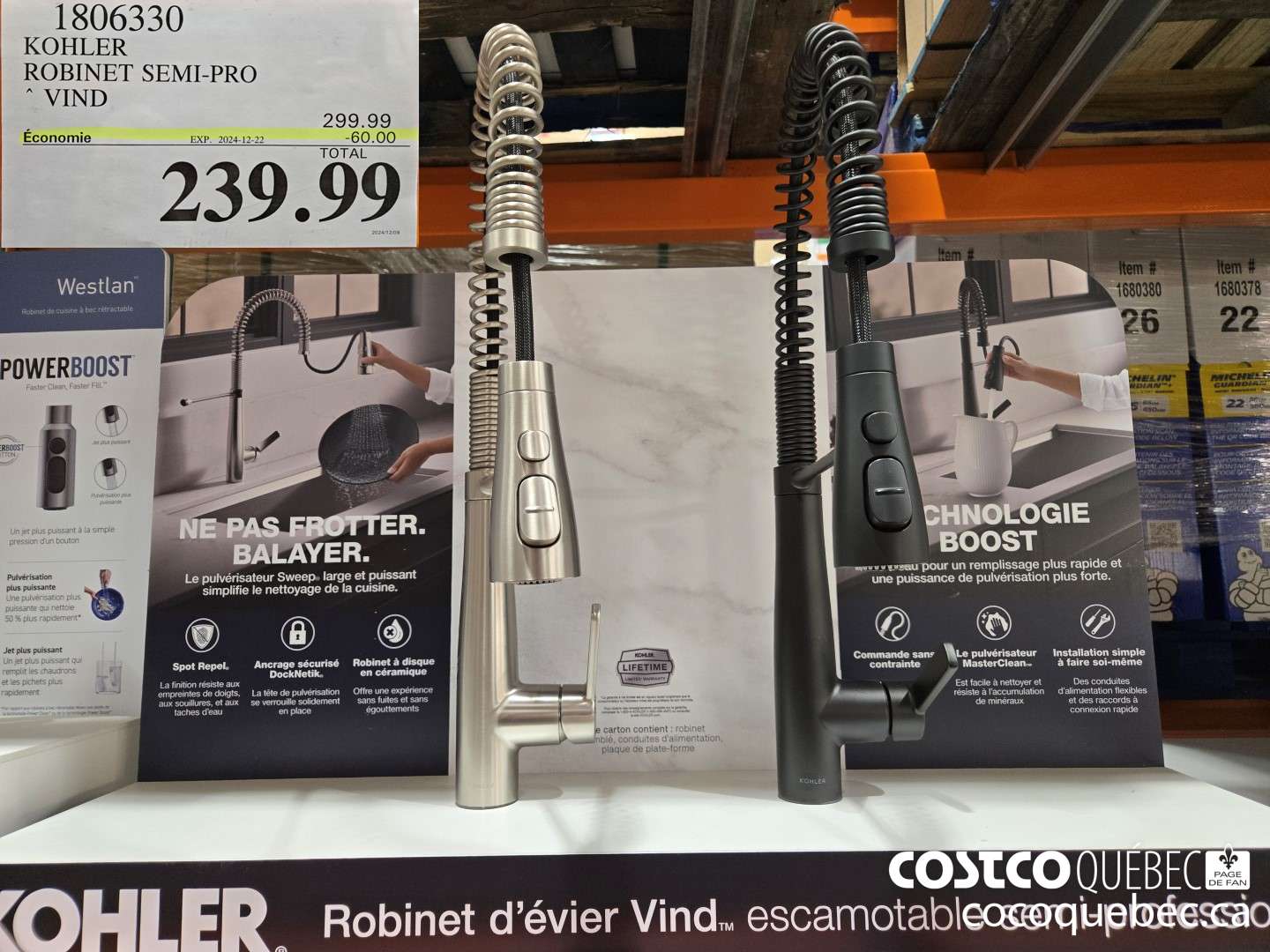 1806330 KOHLER ROBINET SEMI-PRO  ($60.00 INSTANT SAVINGS EXPIRES ON 2024-12-22) $239.99