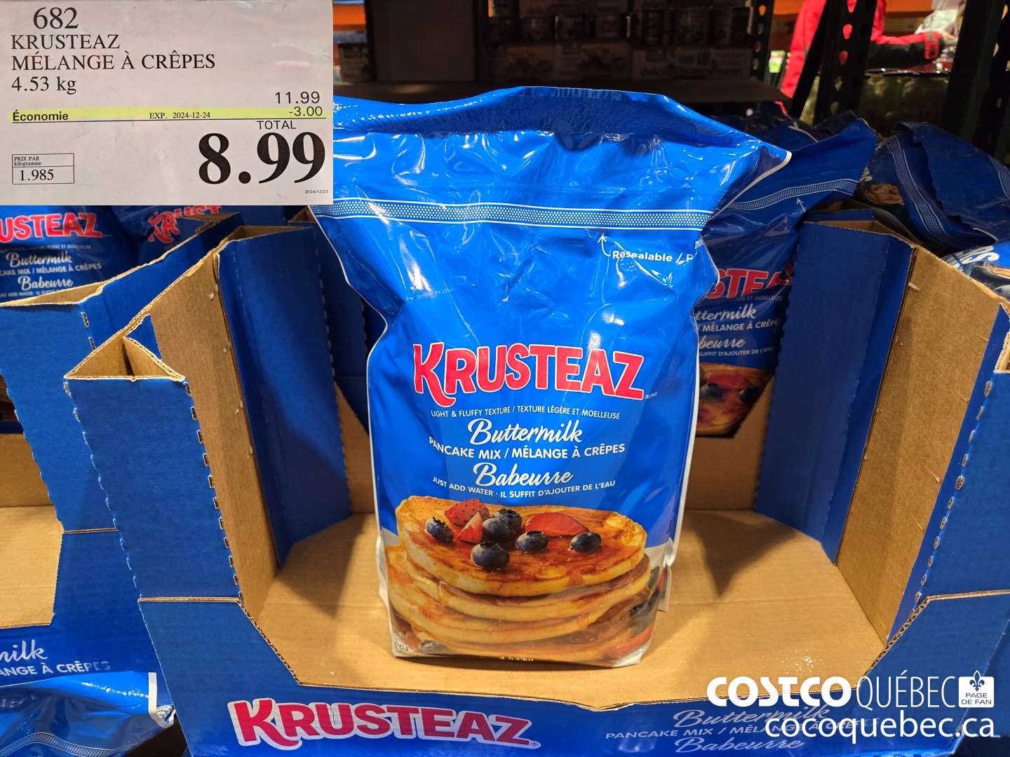 682 KRUSTEAZ MELANGE a CREPES 4.53 kg  ($3.00 INSTANT SAVINGS EXPIRES ON 2024-12-24) $8.99