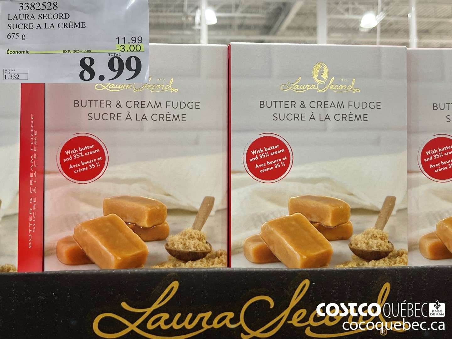 3382528 LAURA SECORD SUCRE A LA CREME 12332  ($3.00 INSTANT SAVINGS EXPIRES ON 2024-12-08) $8.99