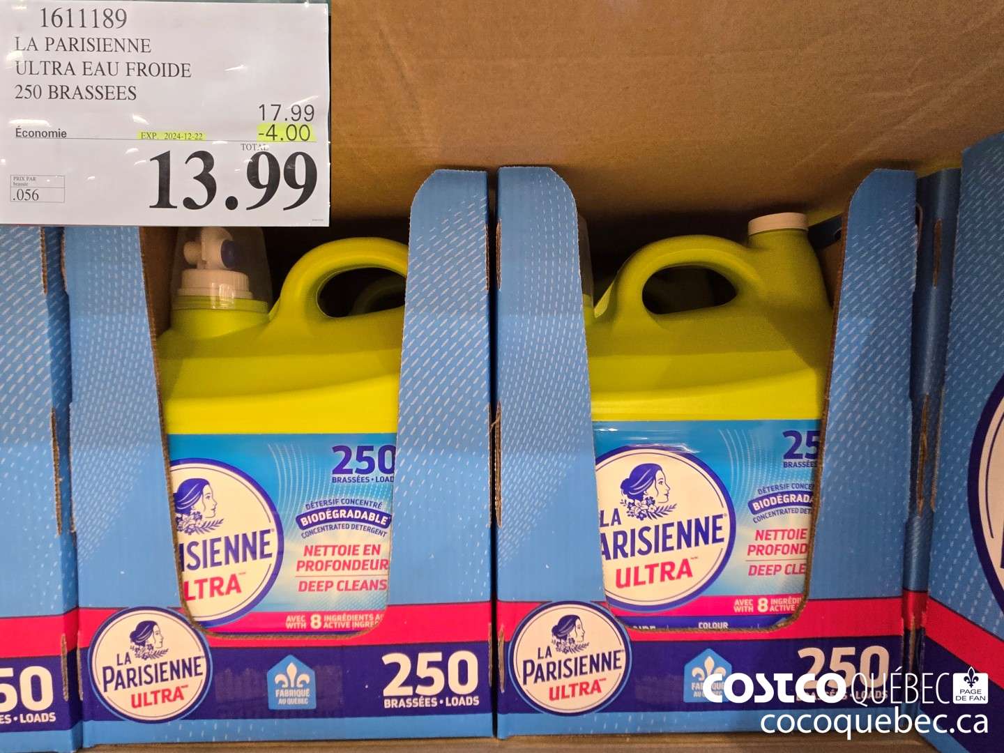 1611189 LA PARISIENNE ULTRA EAU FROIDE 250 BRASSEES  ($4.00 INSTANT SAVINGS EXPIRES ON 2024-12-22) $13.99