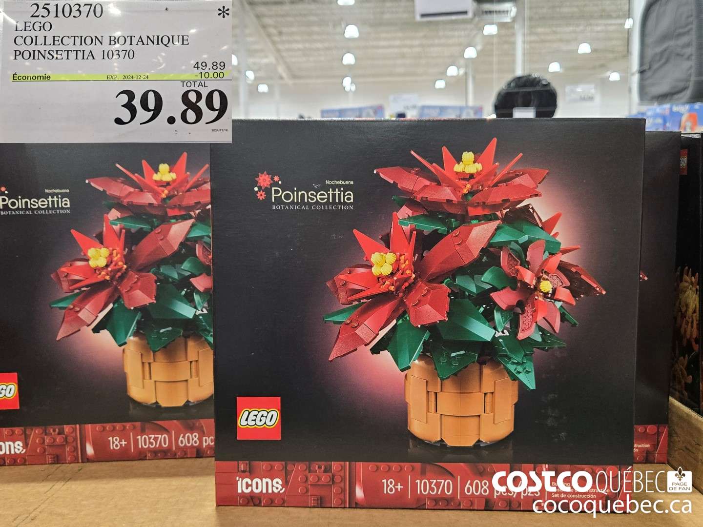 23140370 LEGO COLLECTION BOTANIQUE POINSETTIA 10370  ($10.00 INSTANT SAVINGS EXPIRES ON 2024-12-24) $39.89