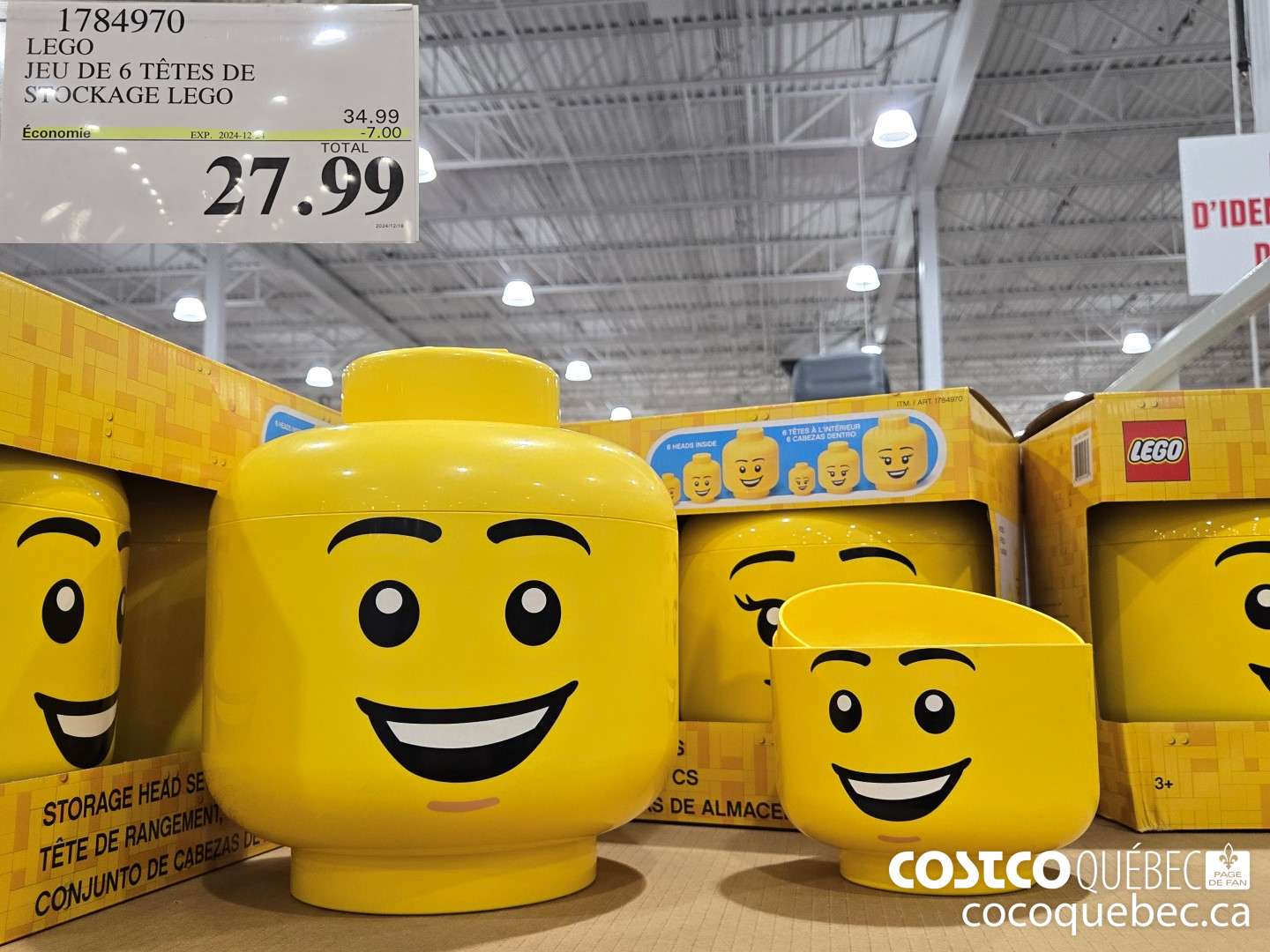 1784970 LEGO JEU DE 6 TETES DE STOCKAGE LEGO  ($7.00 INSTANT SAVINGS EXPIRES ON 2024-12-24) $27.99