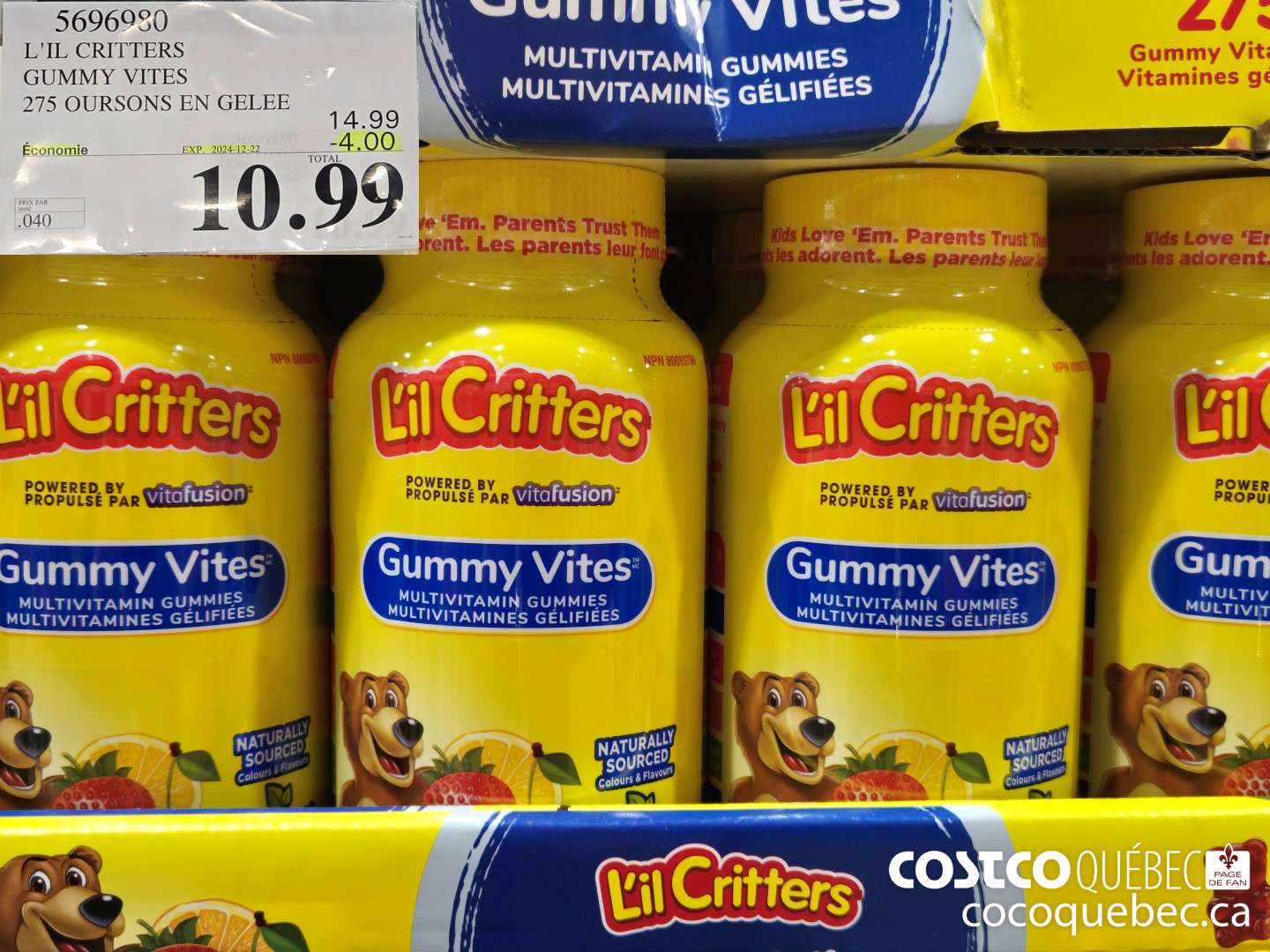 5696980 L'IL CRITTERS GUMMY VITES ($4.00 INSTANT SAVINGS EXPIRES ON 2024-12-22) $10.99