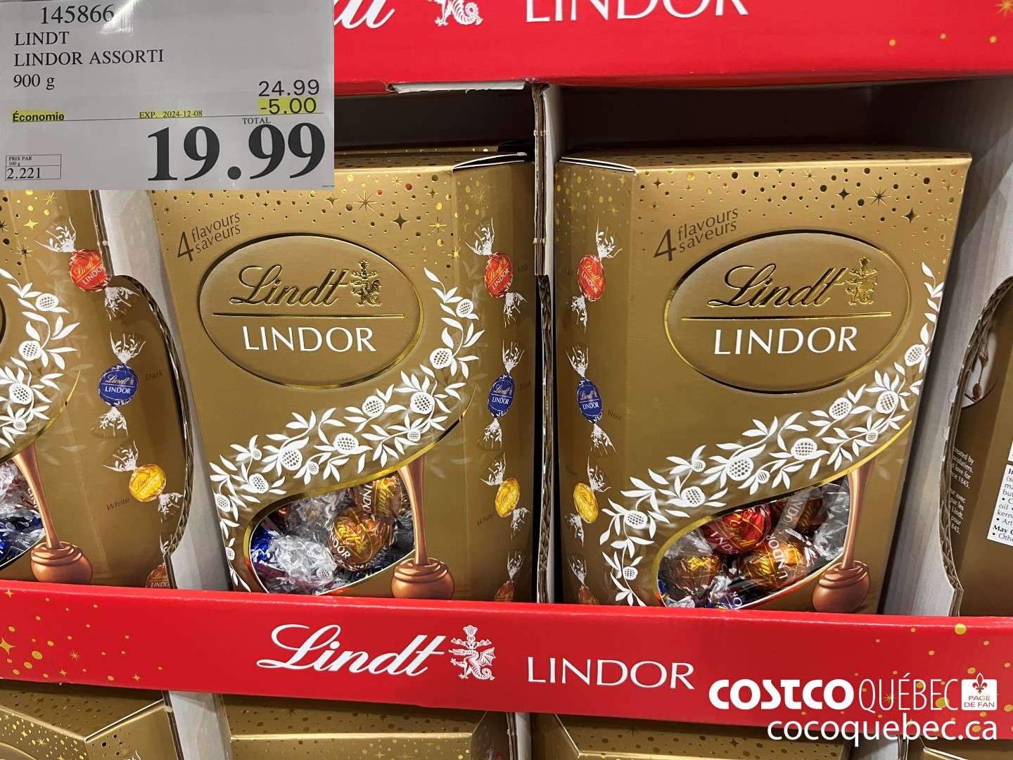145866 LINDT LINDOR ASSORTI ($5.00 INSTANT SAVINGS EXPIRES ON 2024-12-08) $19.99