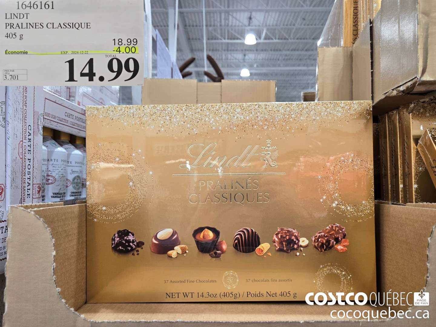 1646161 LINDT PRALINES CLASSIQUE ($4.00 INSTANT SAVINGS EXPIRES ON 2024-12-22) $14.99