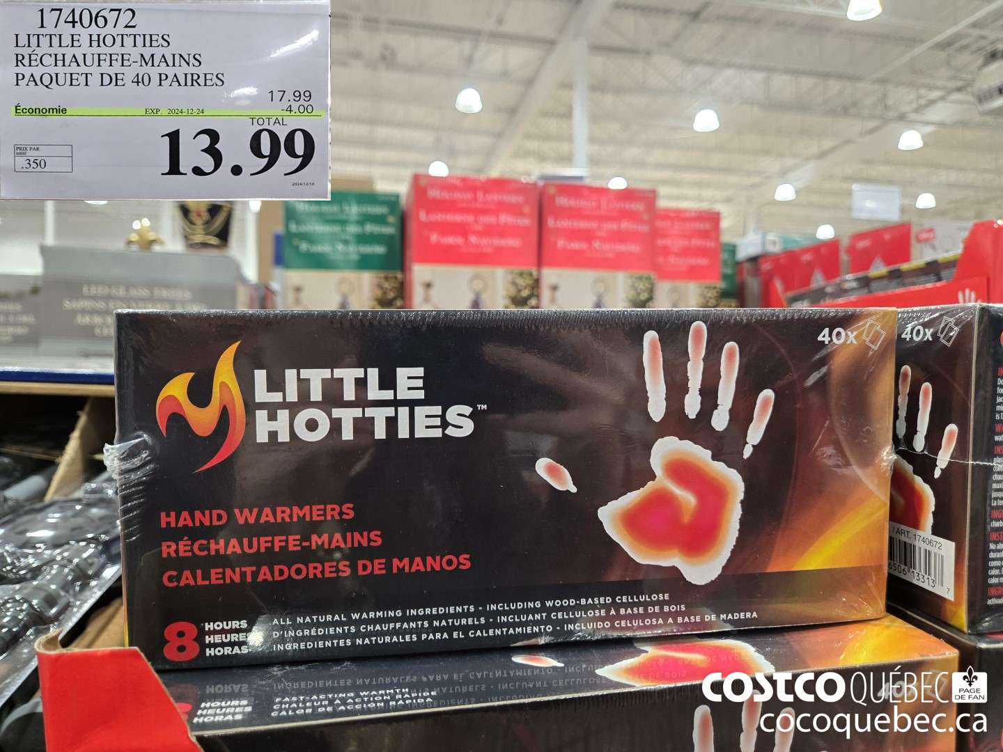 1740672 LITTLE HOTTIES RECHAUFFE-MAINS PAQUET DE 40 PAIRES ($4.00 INSTANT SAVINGS EXPIRES ON 2024-12-24) $13.99