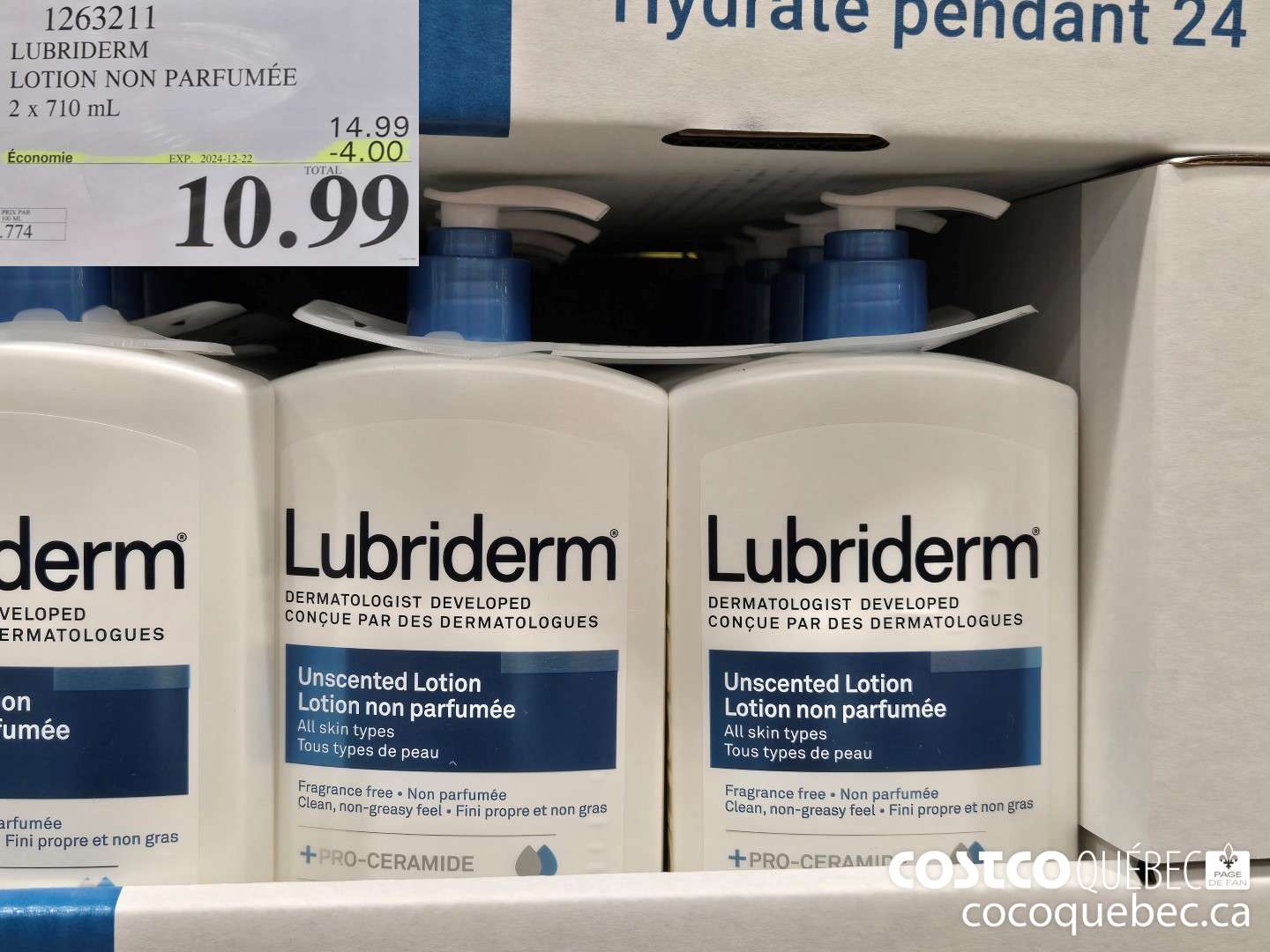 1263211 LUBRIDERM LOTION NON PARFUMEE 2x 710 mL ($4.00 INSTANT SAVINGS EXPIRES ON 2024-12-22) $10.99