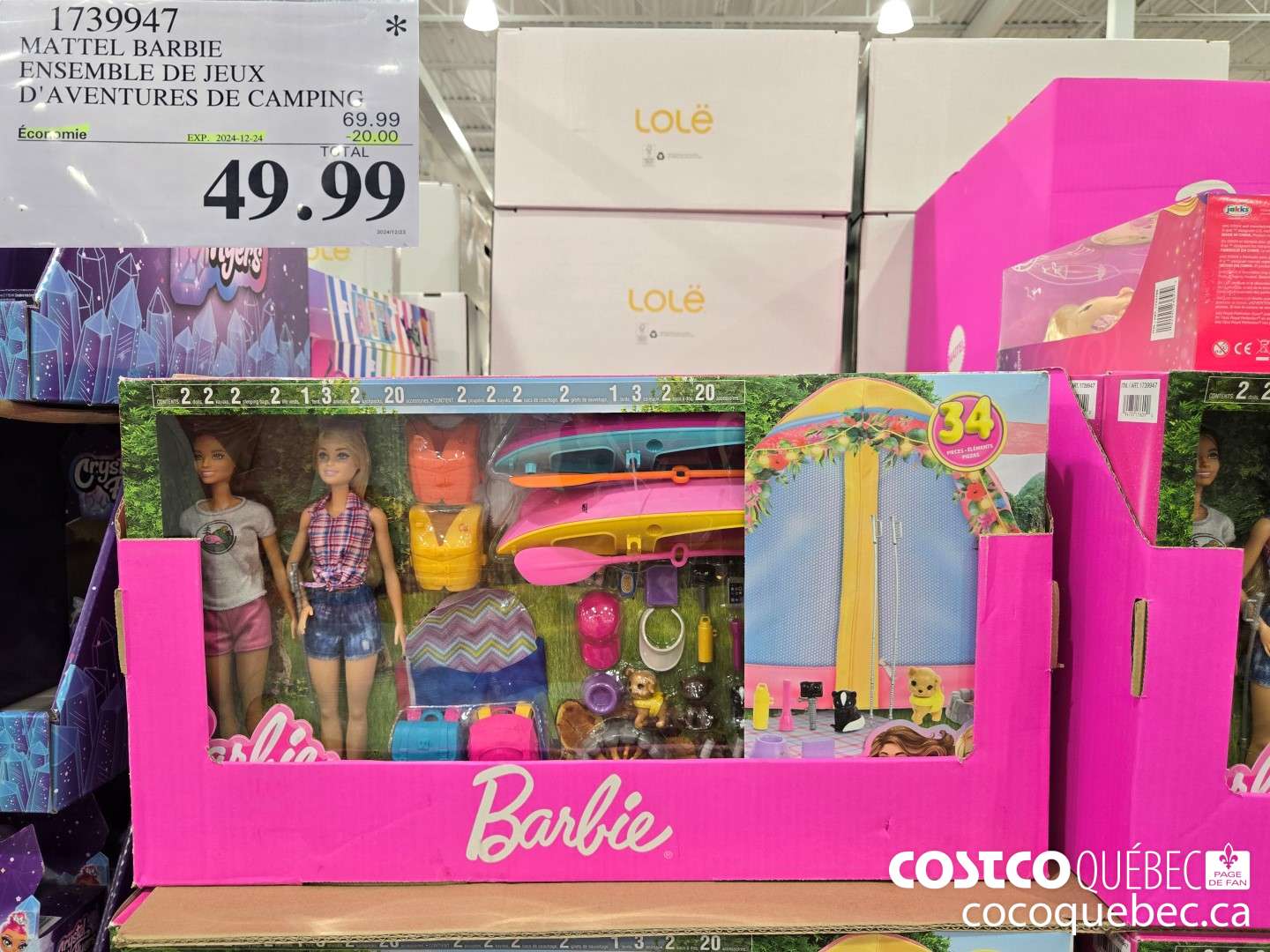 1739947 MATTEL BARBIE ENSEMBLE DE JEUX D'AVENTURES DE CAMPING  ($20.00 INSTANT SAVINGS EXPIRES ON 2024-12-24) $49.99