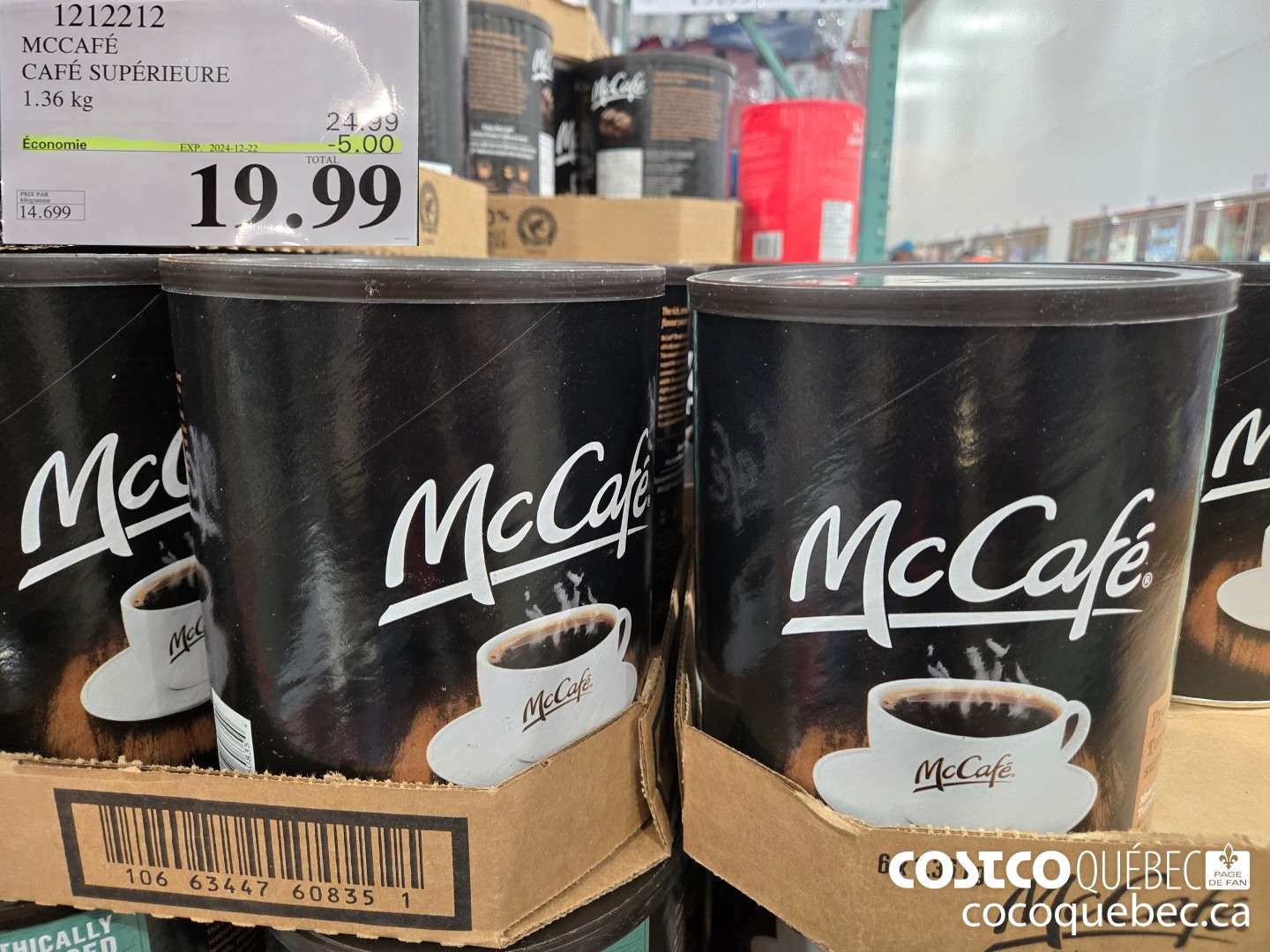 1212212 MCCAFE CAFE SUPERIEURE 1.36 kg  ($5.00 INSTANT SAVINGS EXPIRES ON 2024-12-22) $19.99