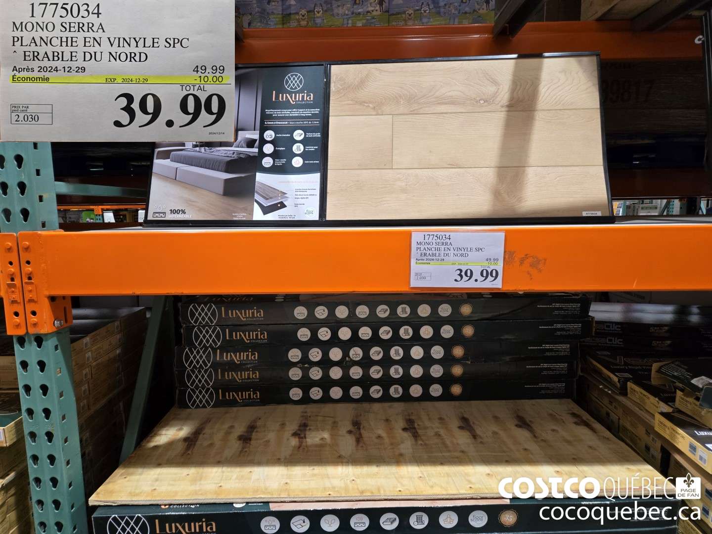 1775034 MONO SERRA PLANCHE EN VINYLE SPC * ERABLE DU NORD  ($10.00 INSTANT SAVINGS EXPIRES ON 2024-12-29) $39.99