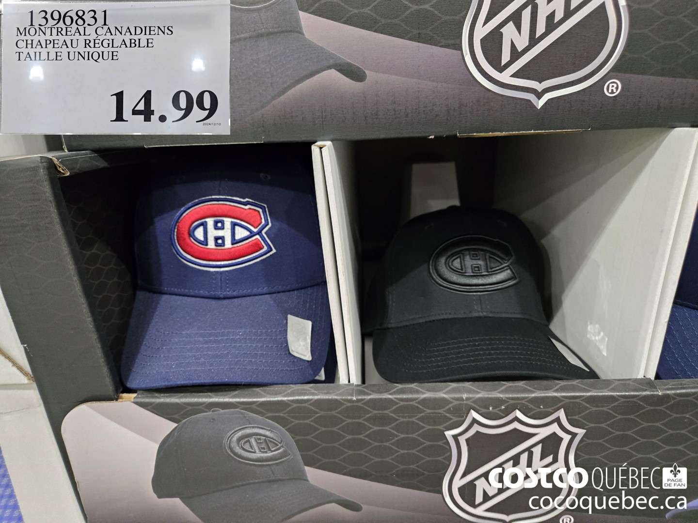1396831 MONTREAL CANADIENS CASQUETTE REGLABLE TAILLE UNIQUE  $14.99
