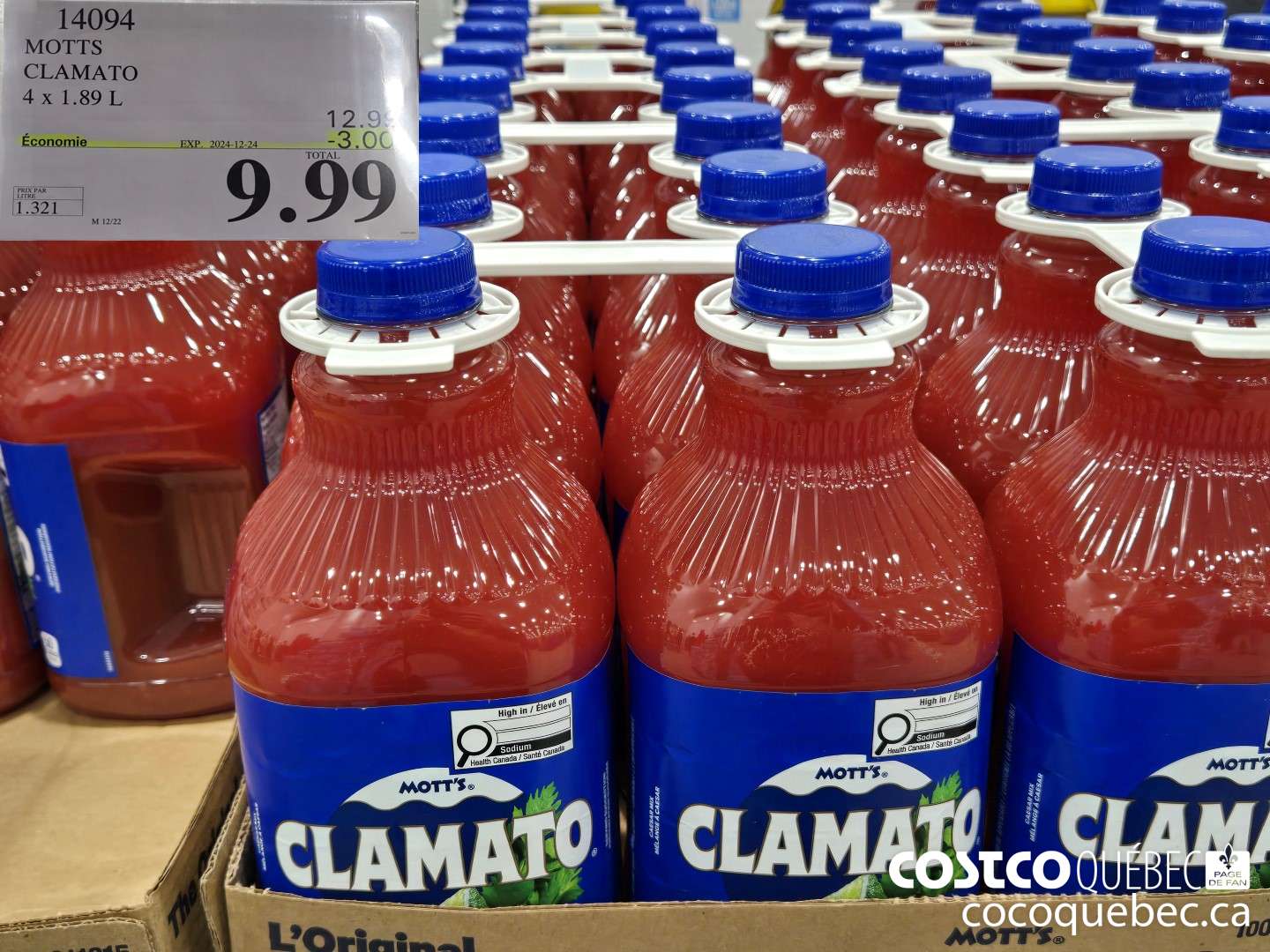 14094 MOTTS CLAMATO  ($3.00 INSTANT SAVINGS EXPIRES ON 2024-12-24) $9.99