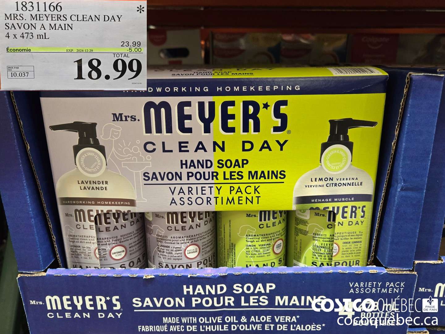 1831166 MRS. MEYERS CLEAN DAY SAVON A MAIN  ($5.00 INSTANT SAVINGS EXPIRES ON 2024-12-29) $18.99