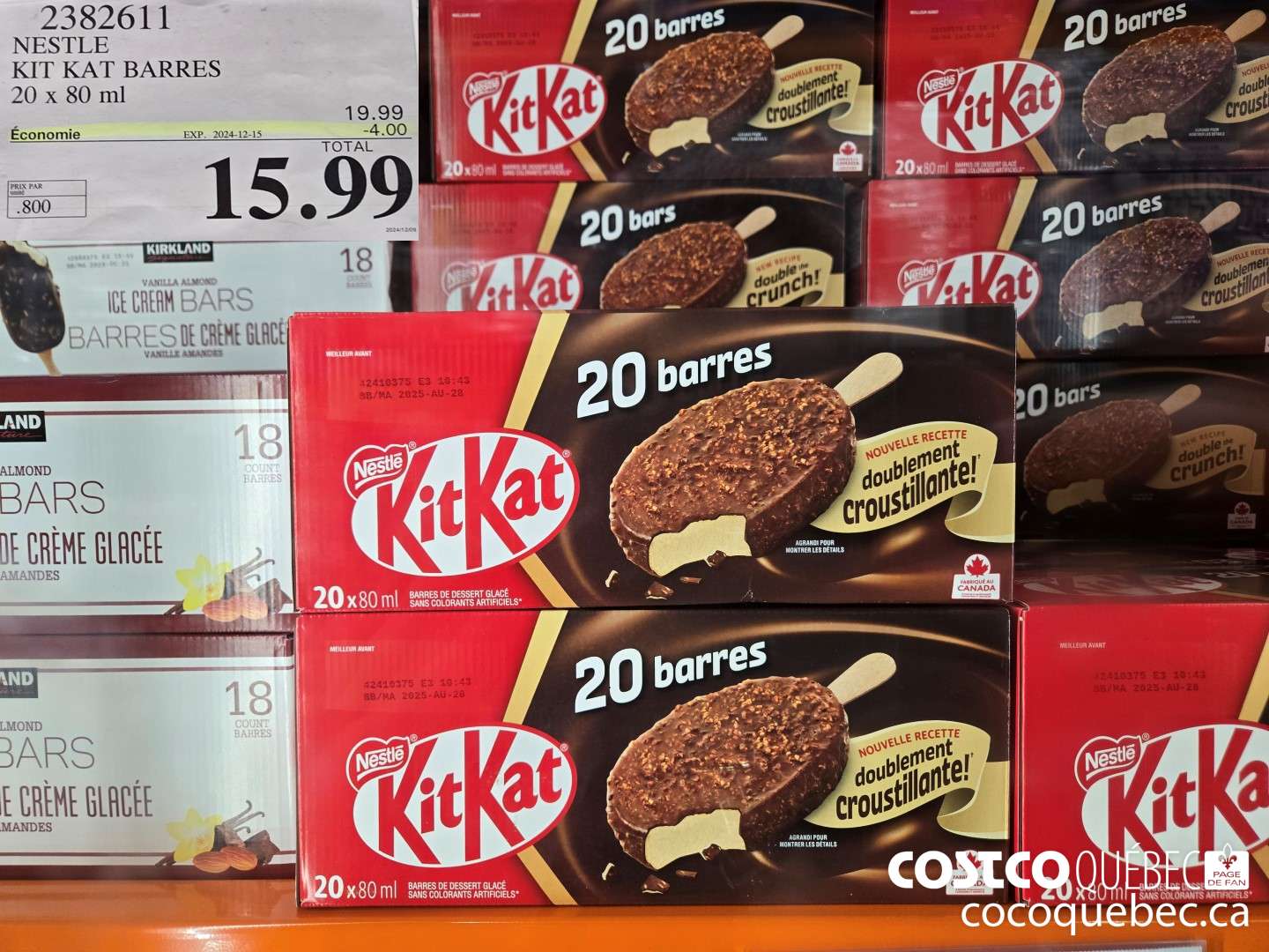 2382611 NESTLE KI IT-KAT BARRES 20 x 80 ml  ($4.00 INSTANT SAVINGS EXPIRES ON 2024-12-15) $15.99