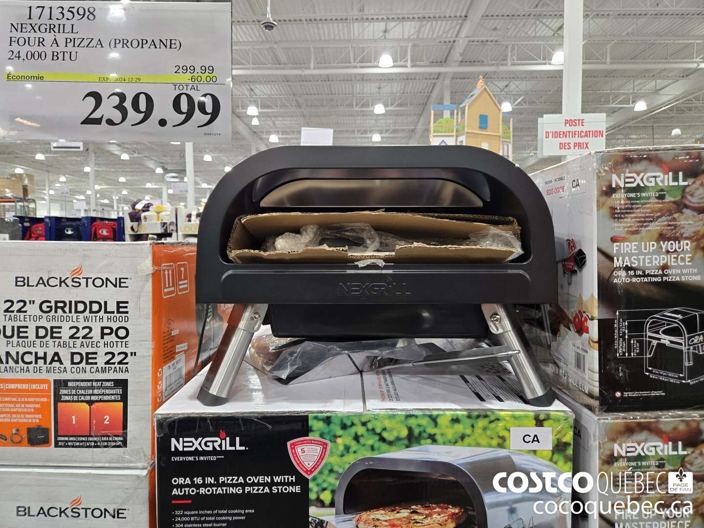 1713598 NEXGRILL FOUR A PIZZA (PROPANE) 24,000 BTU ($60.00 INSTANT SAVINGS EXPIRES ON 2024-12-29) $239.99