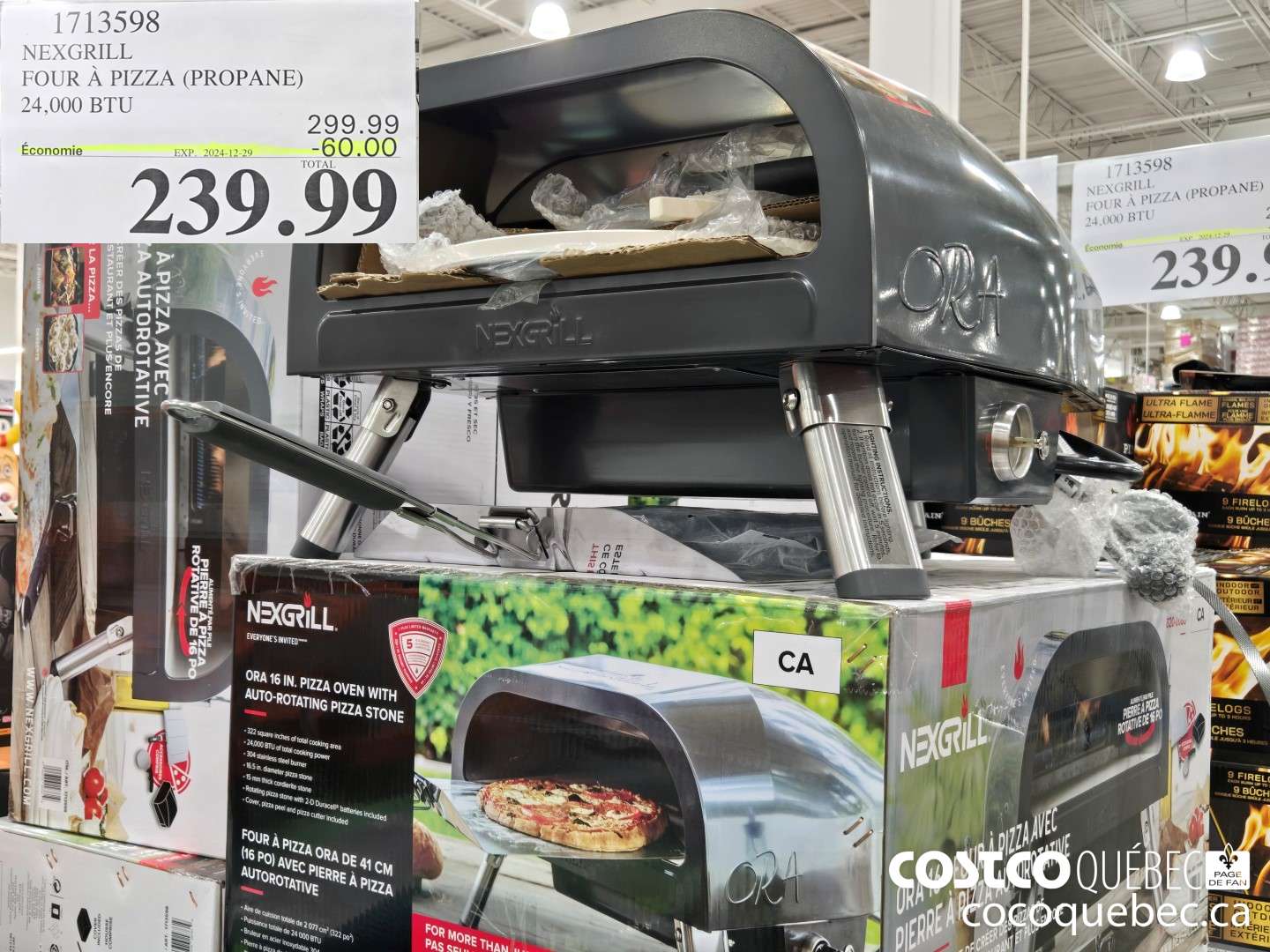 1713598 NEXGRILL FOUR A PIZZA (PROPANE) 24,000 BTU  ($60.00 INSTANT SAVINGS EXPIRES ON 2024-12-29) $239.99