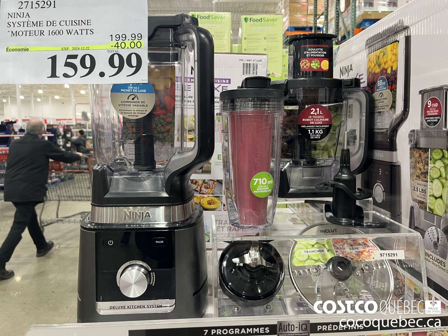 2715291 NINJA SYSTEME DE CUISINE “MOTEUR 1600 WATTS  ($40.00 INSTANT SAVINGS EXPIRES ON 2024-12-22) $159.99