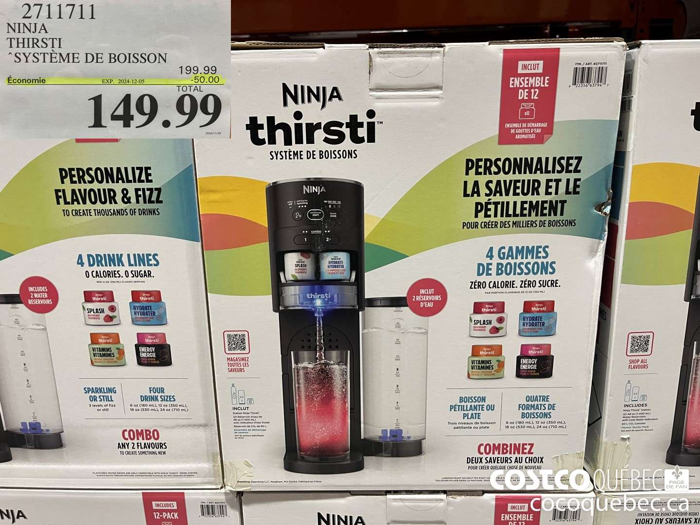 2711711 NINJA THIRSTI SYSTEME DE BOISSON  ($50.00 INSTANT SAVINGS EXPIRES ON 2024-12-05) $149.99