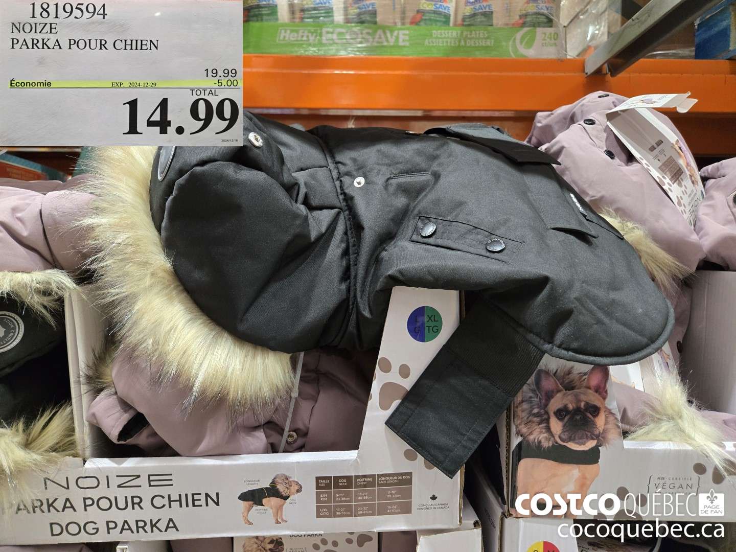 1819594 NOIZE PARKA POUR CHIEN  ($5.00 INSTANT SAVINGS EXPIRES ON 2024-12-29) $14.99