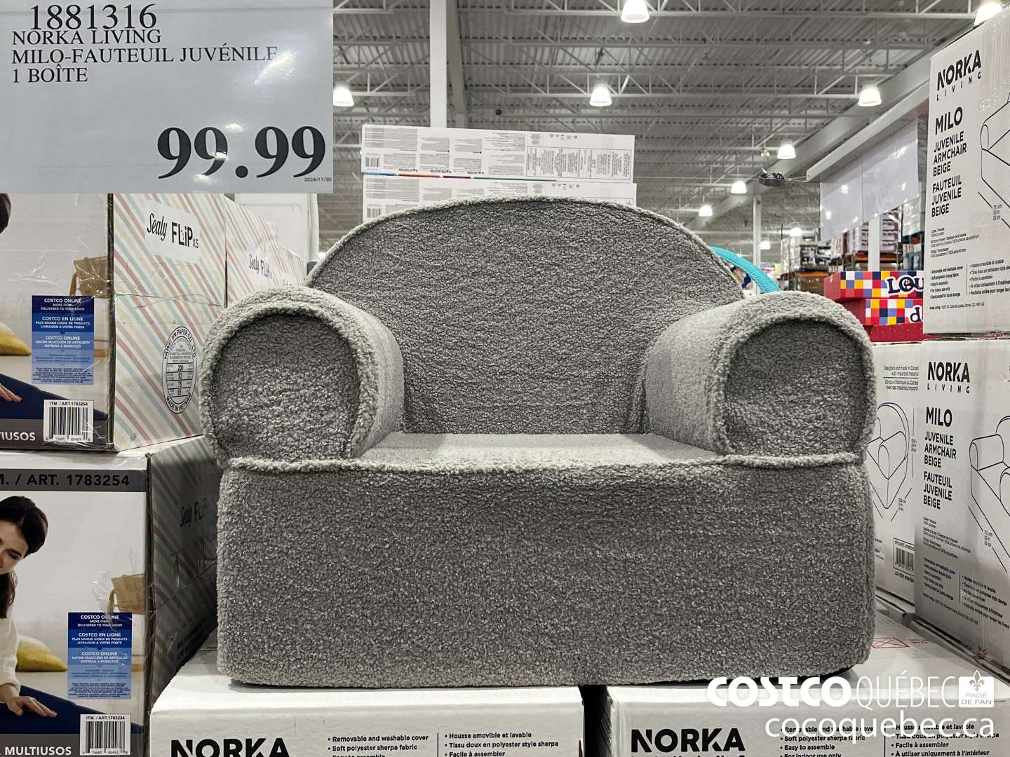 1881316 NORKA LIVING MILO-FAUTEUIL JUVENILE  $99.99