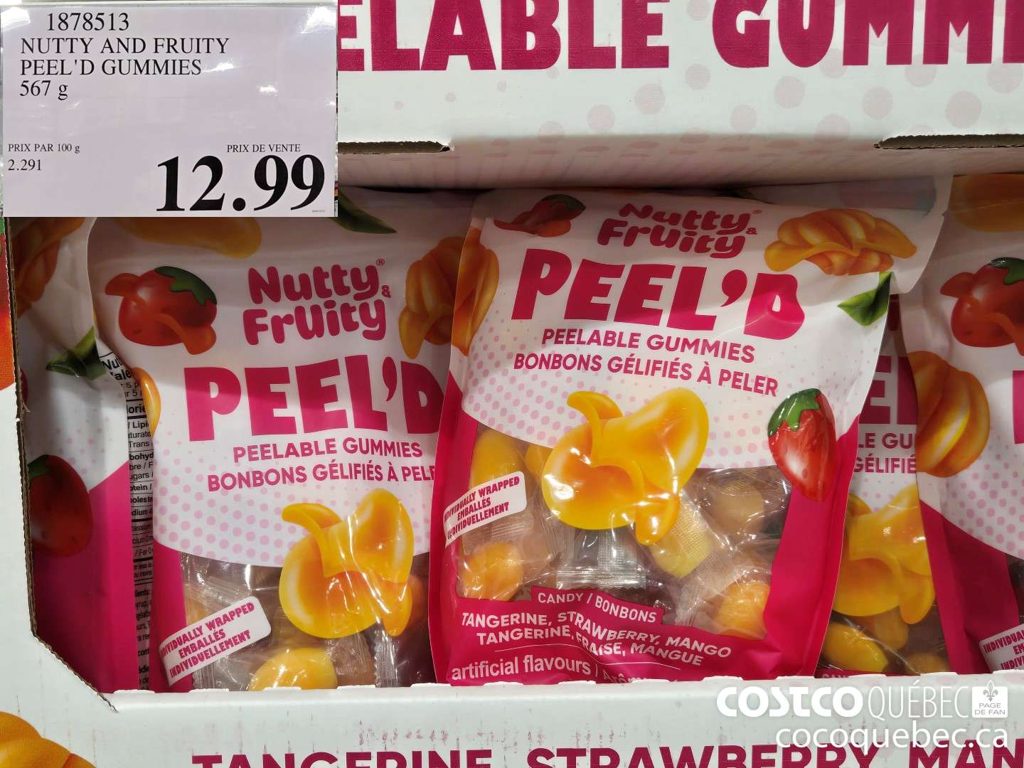 1878513 NUTTY AND FRUITY PEEL'D GUMMIES ;  $12.99