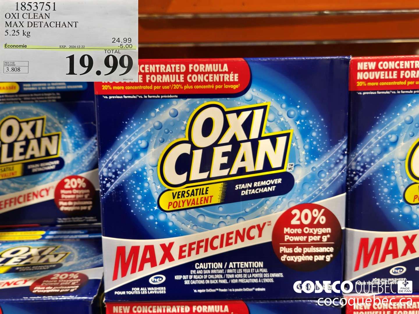 1853751 OXI CLEAN MAX DETACHANT  ($5.00 INSTANT SAVINGS EXPIRES ON 2024-12-22) $19.99