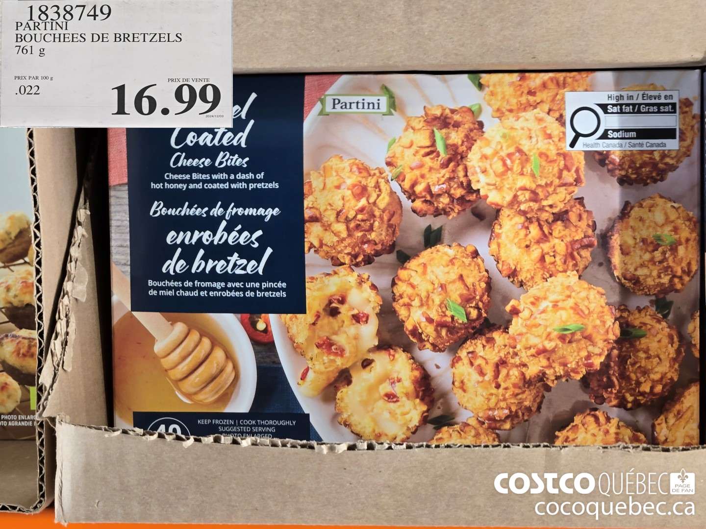 1838749 PARTINI BOUCHEES DE BRETZELS 761 g  $16.99