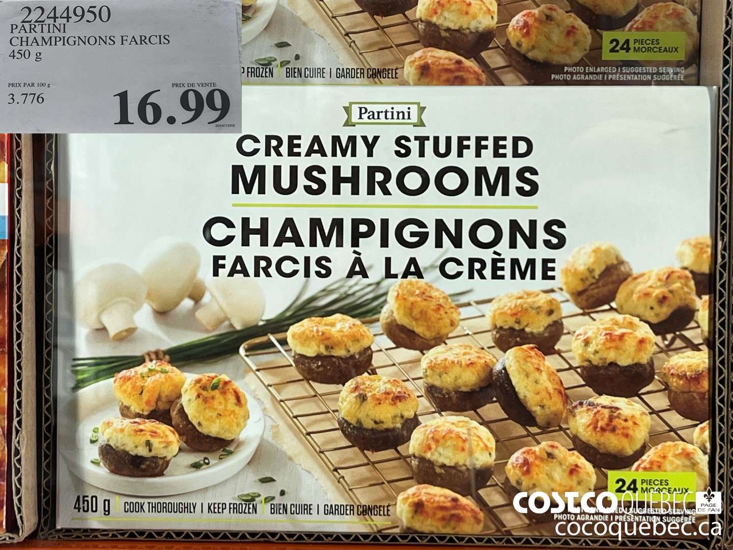 2244950 PARTI CHAMPIGNONS FARCIS 450 g  $16.99
