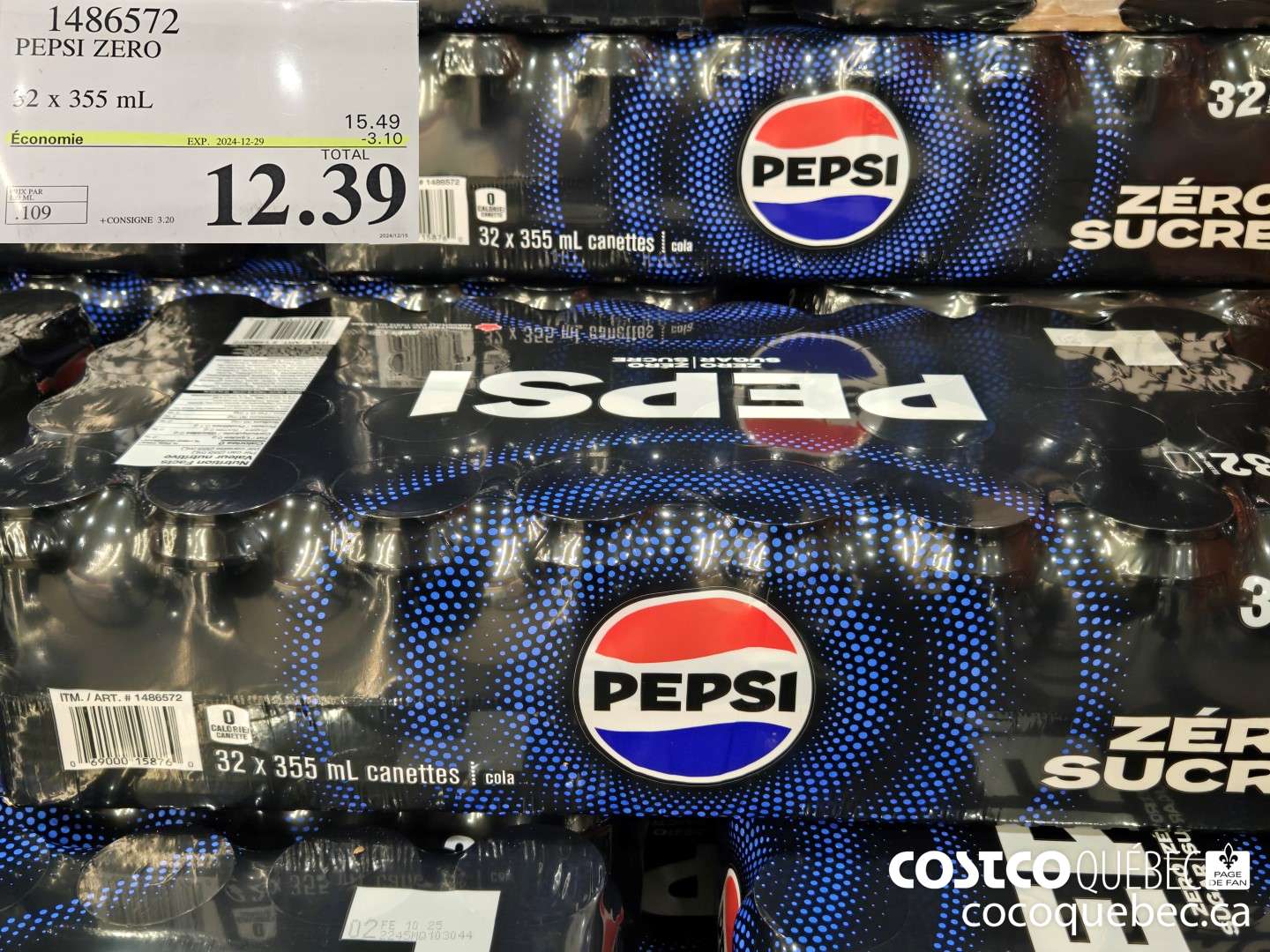 1486572 PEPSI ZERO  ($3.10 INSTANT SAVINGS EXPIRES ON 2024-12-22) $12.39