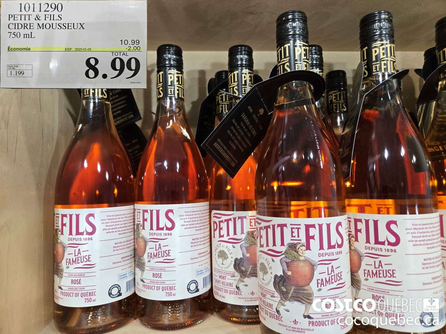 1011290 PETIT & FILS CIDRE MOUSSEUX 750 mL  ($2.00 INSTANT SAVINGS EXPIRES ON 2025-01-05) $8.99