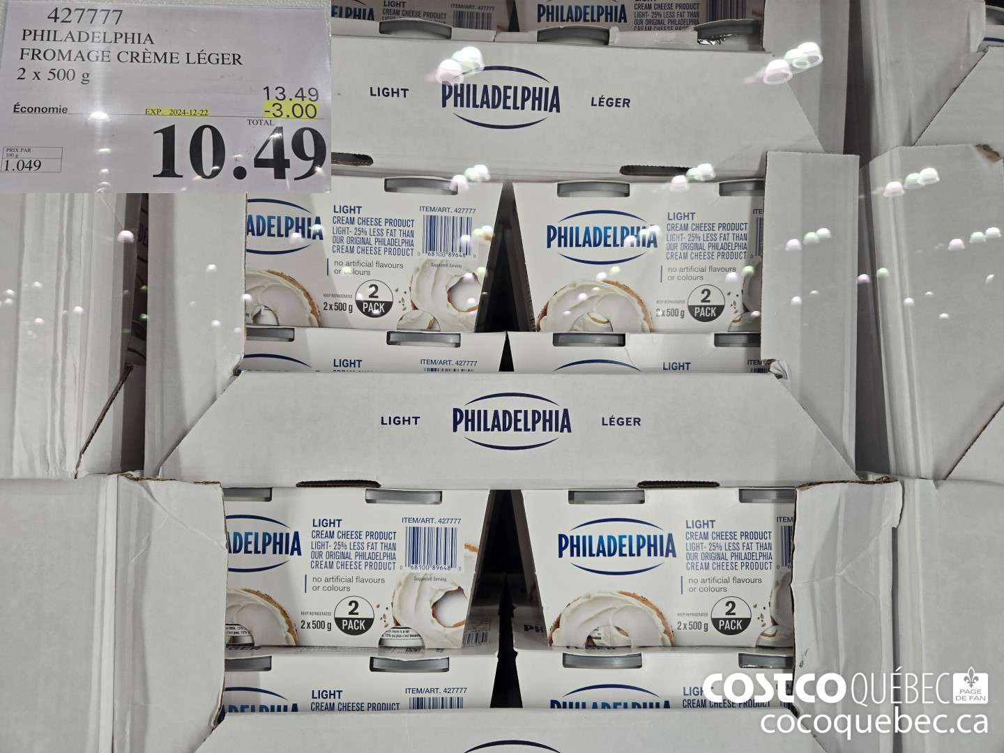 427777 PHILADELPHIA FROMAGE CREME LEGER ($3.00 INSTANT SAVINGS EXPIRES ON 2024-12-22) $10.49