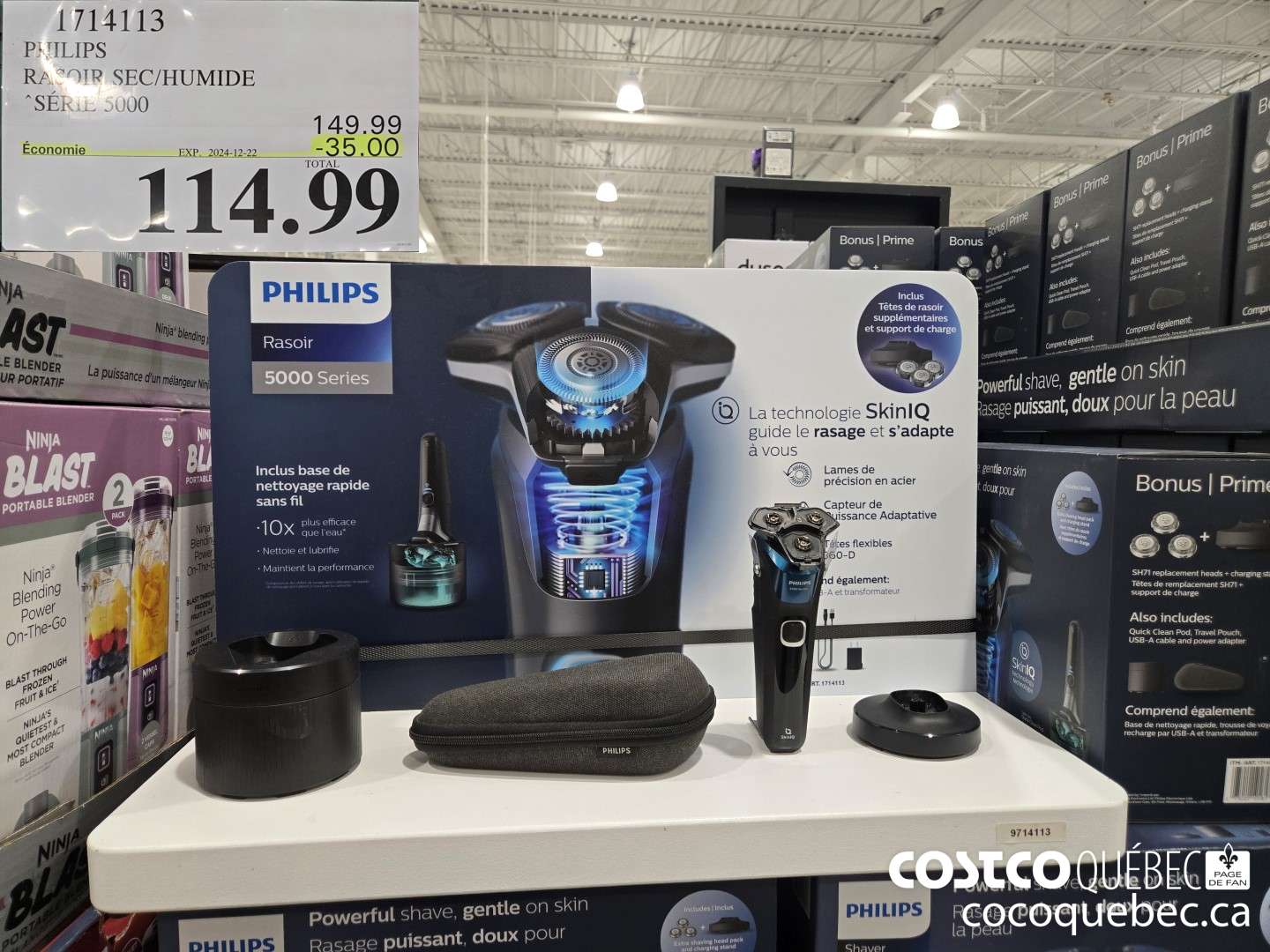 1714113 PHILIPS RASOIR SEC/HUMIDE SERIE 5000 ($35.00 INSTANT SAVINGS EXPIRES ON 2024-12-22) $114.99