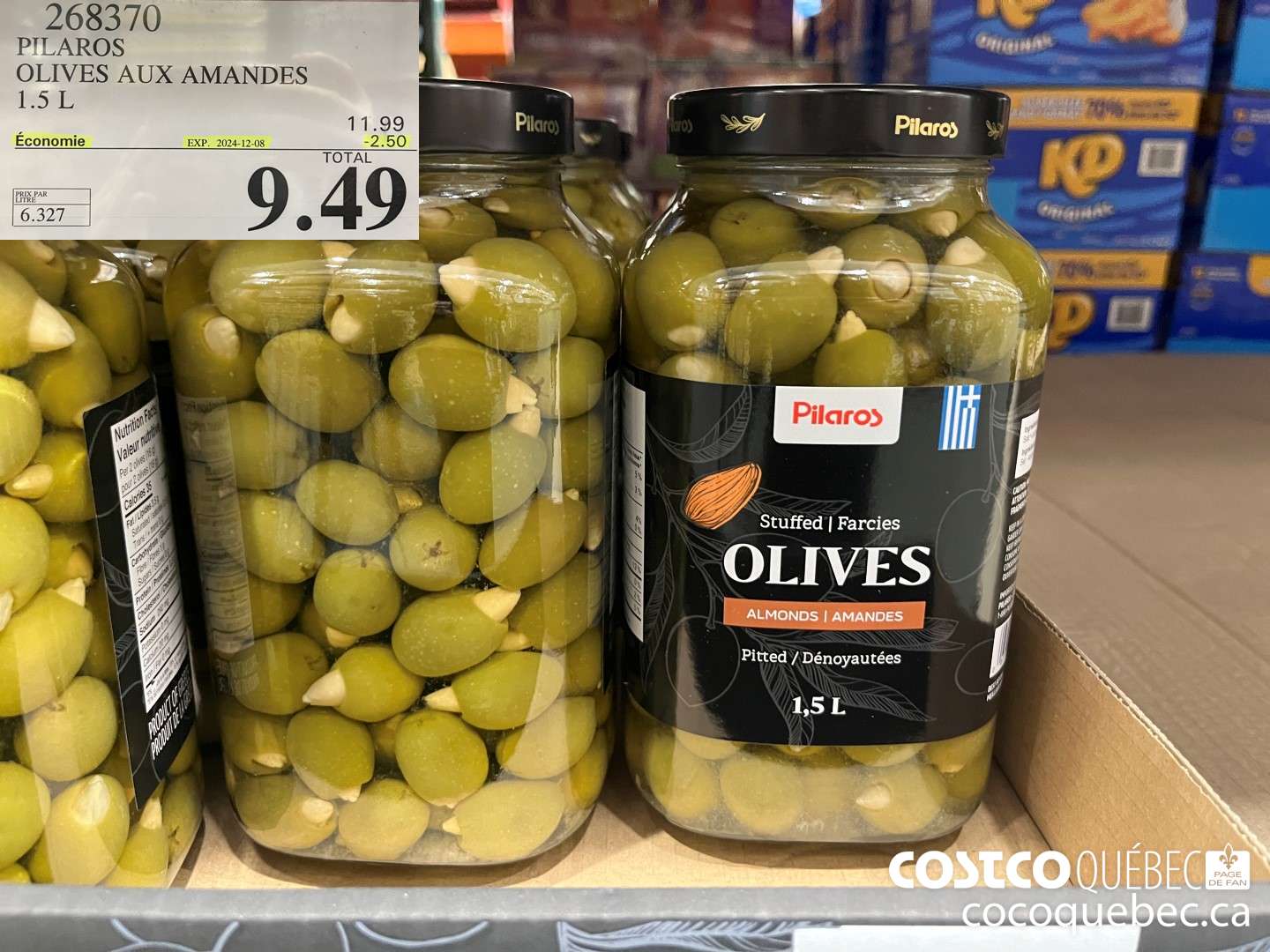 268370 PILAROS OLIVES AUX AMANDES  ($2.50 INSTANT SAVINGS EXPIRES ON 2024-12-08) $9.49