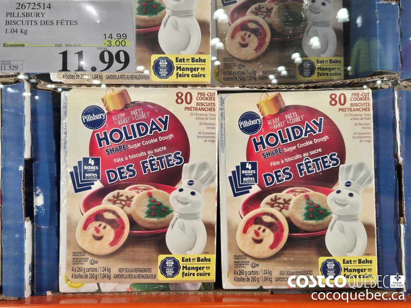 2672514 PILLSBURY BISCUITS DES FETES 1.04 kg  ($3.00 INSTANT SAVINGS EXPIRES ON 2024-12-15) $11.99