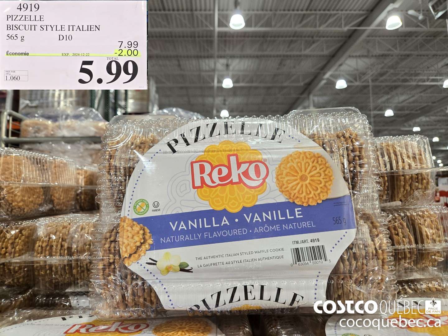 4919 PIZZELLE BISCUITS ITALIENS ($2.00 INSTANT SAVINGS EXPIRES ON 2024-12-22) $5.99