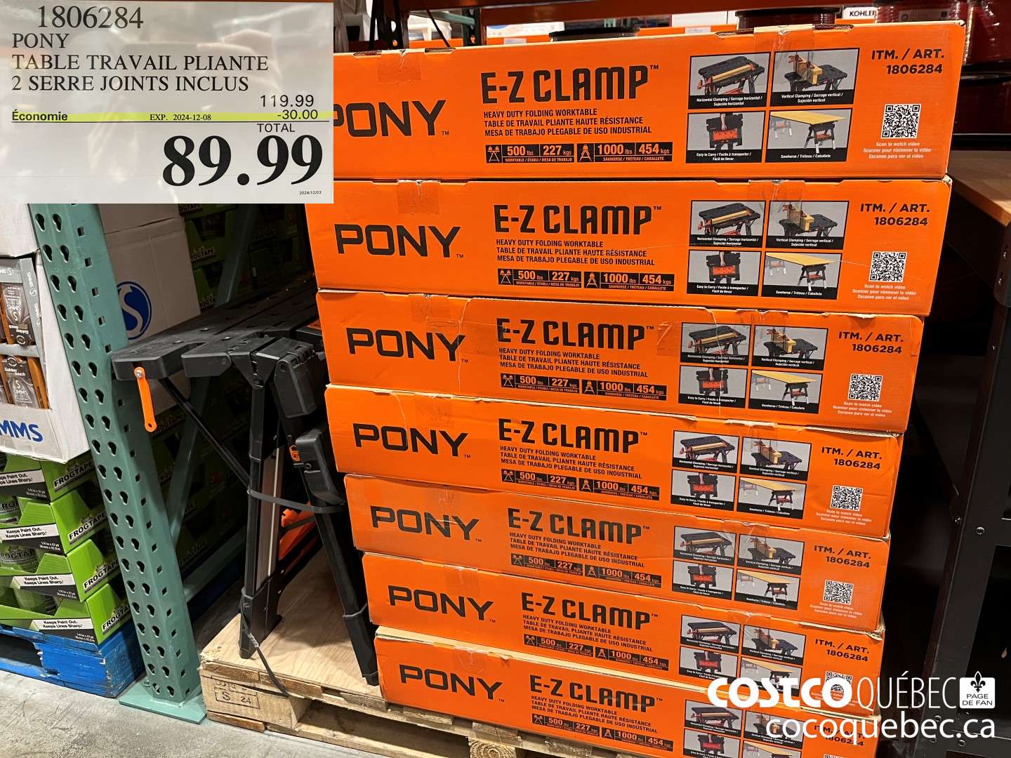 1806284 PONY TABLE TRAVAIL PLIANTE 2 SERRE JOINTS INCLUS  ($30.00 INSTANT SAVINGS EXPIRES ON 2024-12-08) $89.99