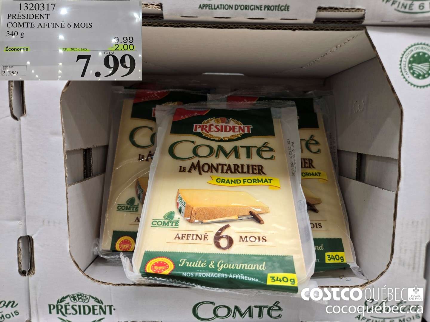 1320317 PRESIDENT COMTE AFFINE 6 MOIS 340 g ($2.00 INSTANT SAVINGS EXPIRES ON 2025-01-05) $7.99