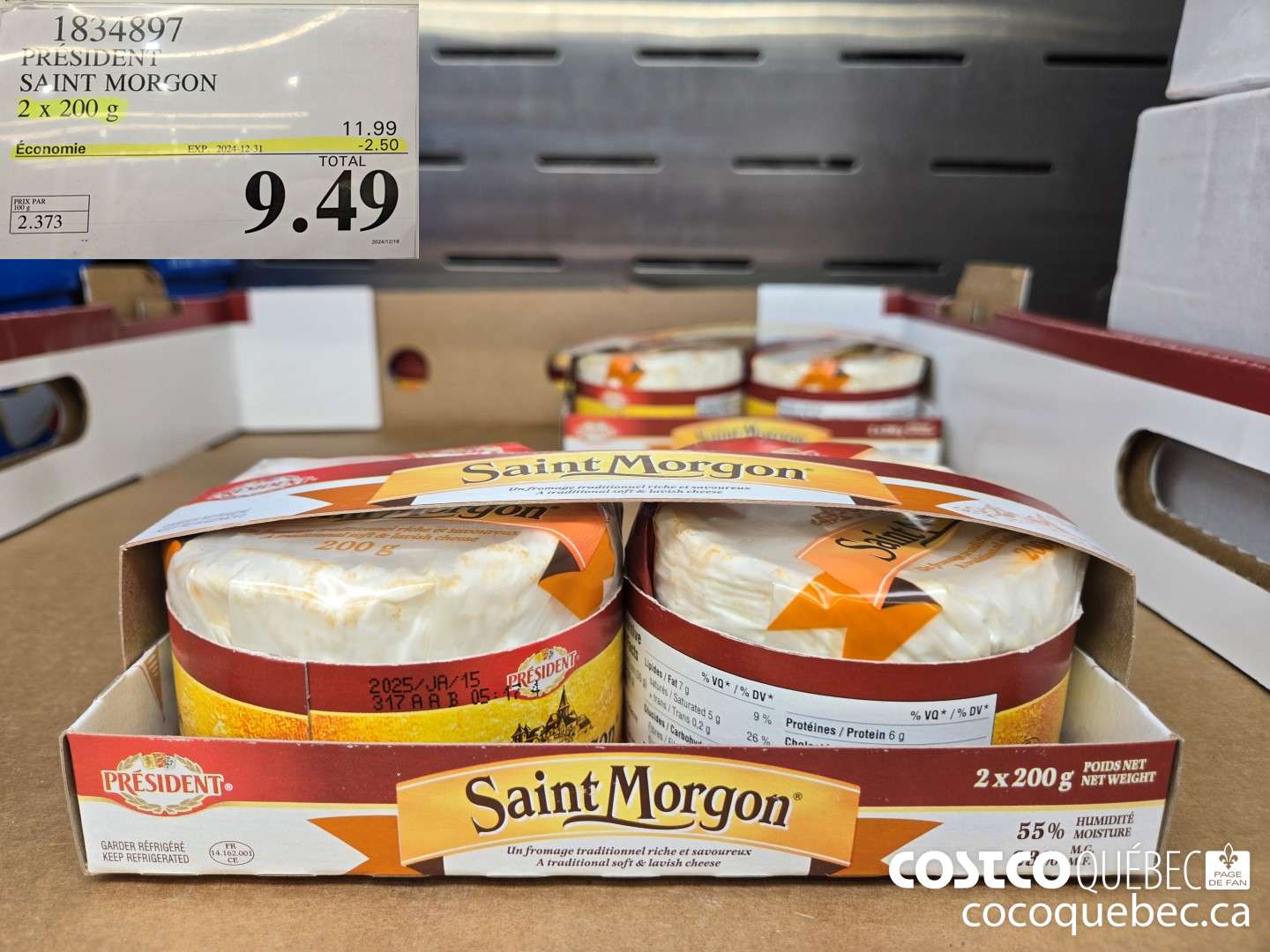 18343897 PRESIDENT SAINT MORGON 2x 200 g  ($2.50 INSTANT SAVINGS EXPIRES ON 2024-12-31) $9.49