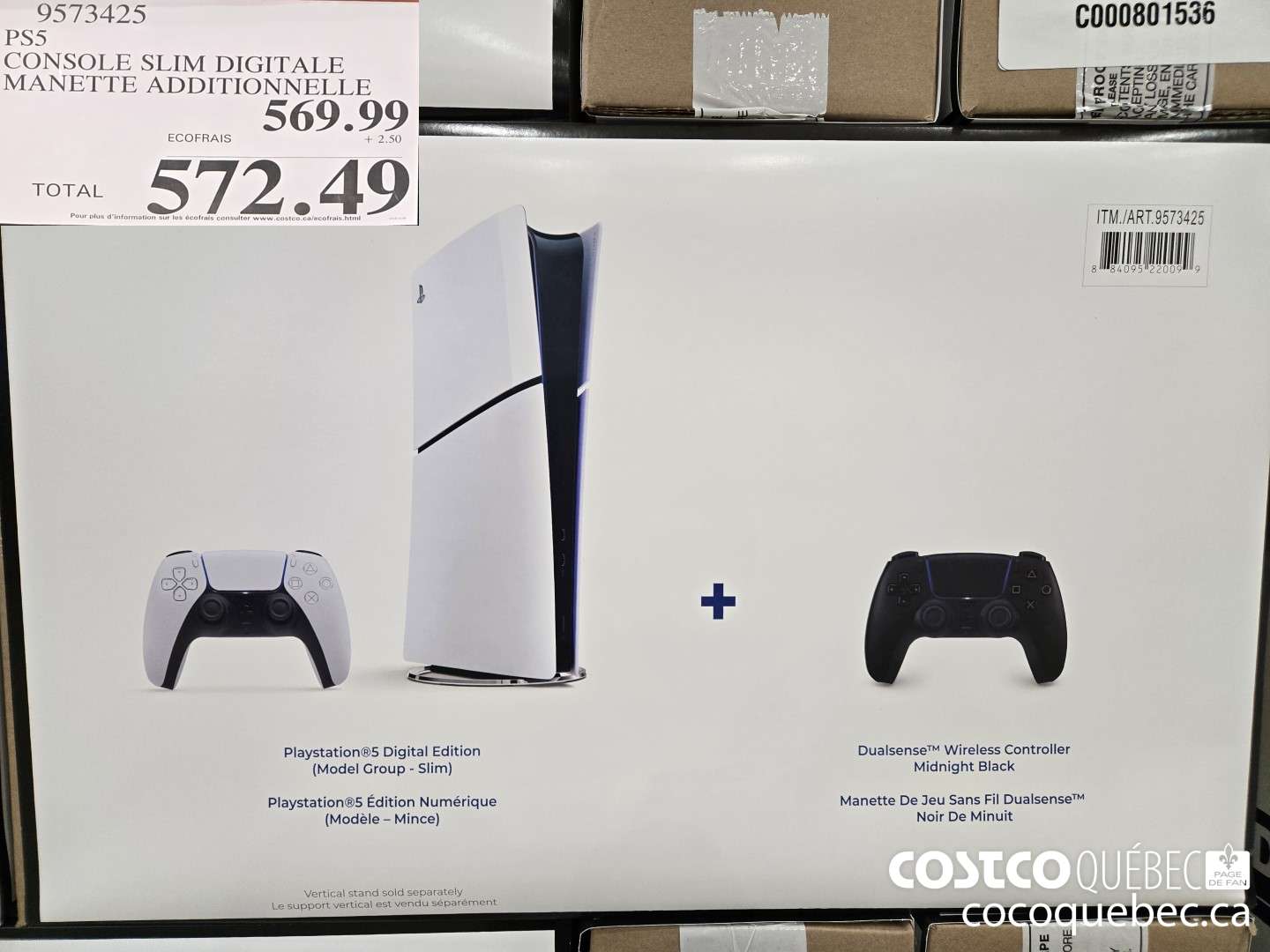 9573475 PS5 CONSOLE SLIM DIGITALE MANETTE ADDITIONNELLE  $569.99